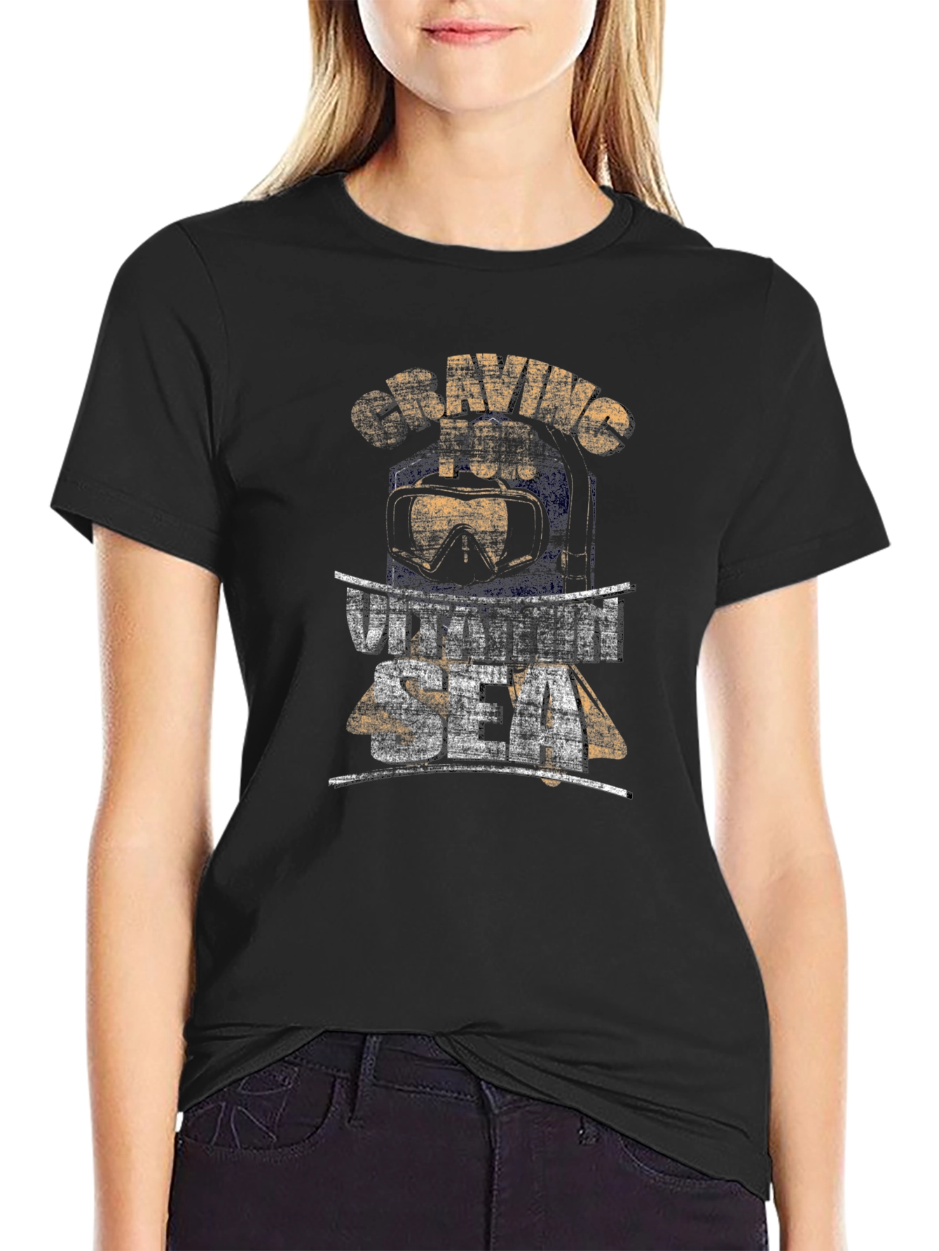 Craving for Vitamin Sea Mens Black T-Shirt