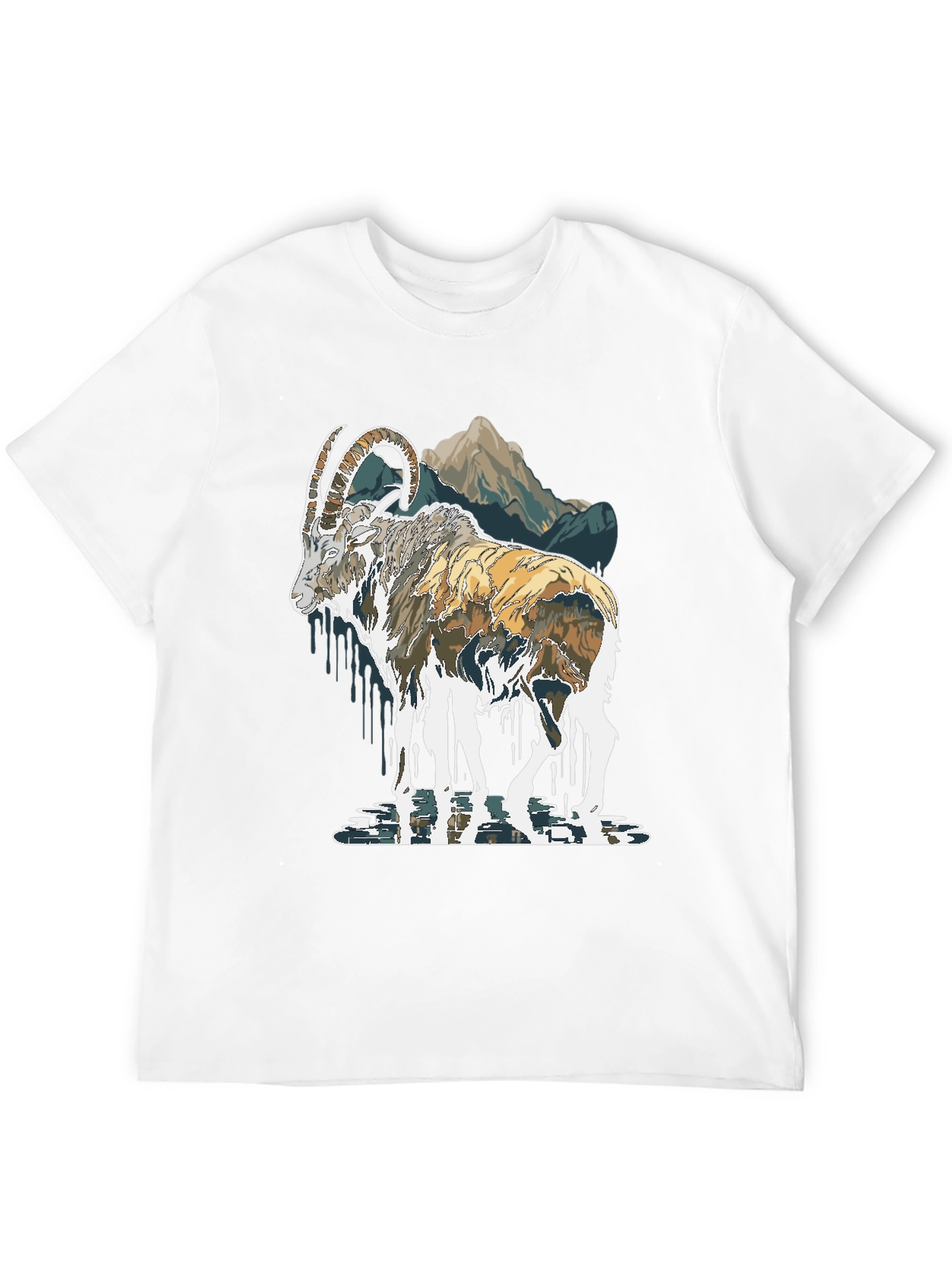 Mountain Goat Graphic Print T-Shirt