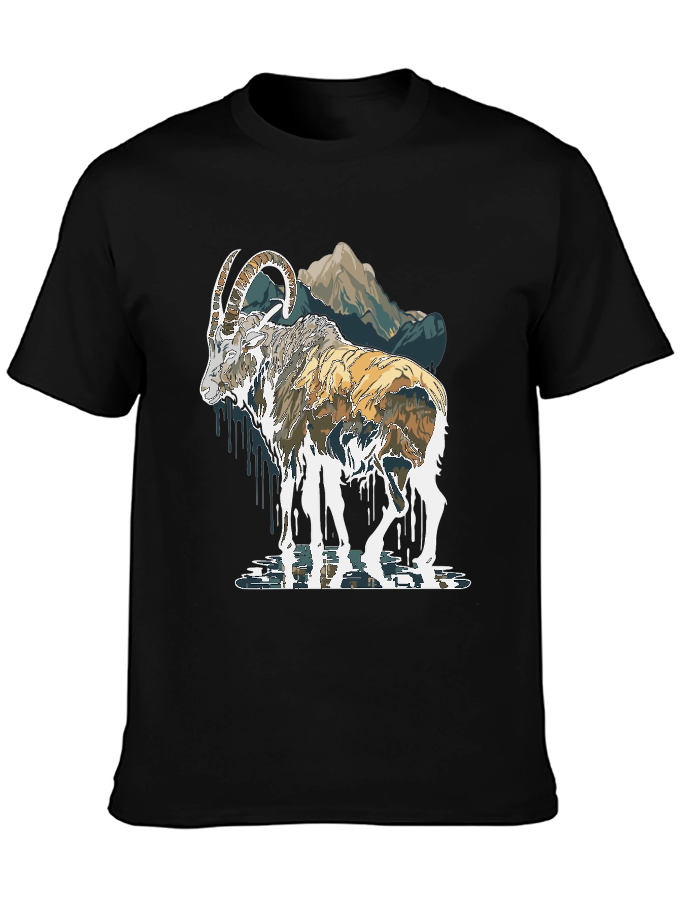 Mountain Goat Graphic Print T-Shirt