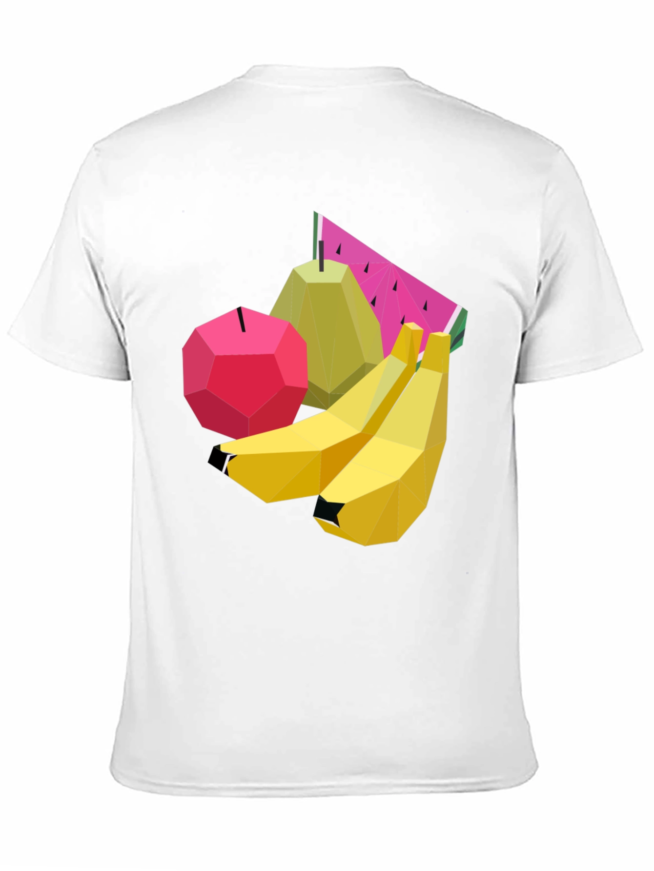 Geometric Fruit Graphic Black T-Shirt