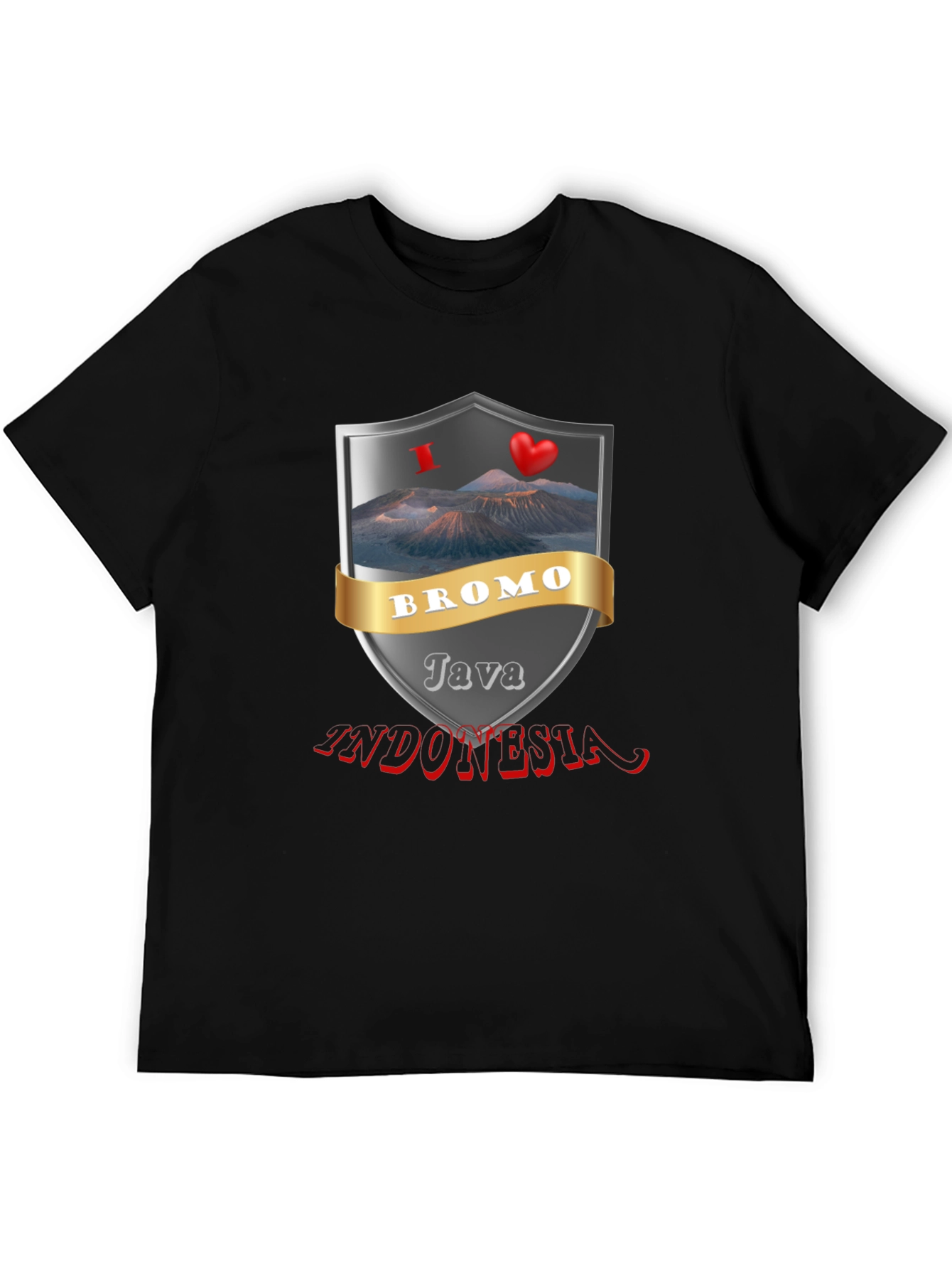 Bromo Java Indonesia Black Graphic T-Shirt