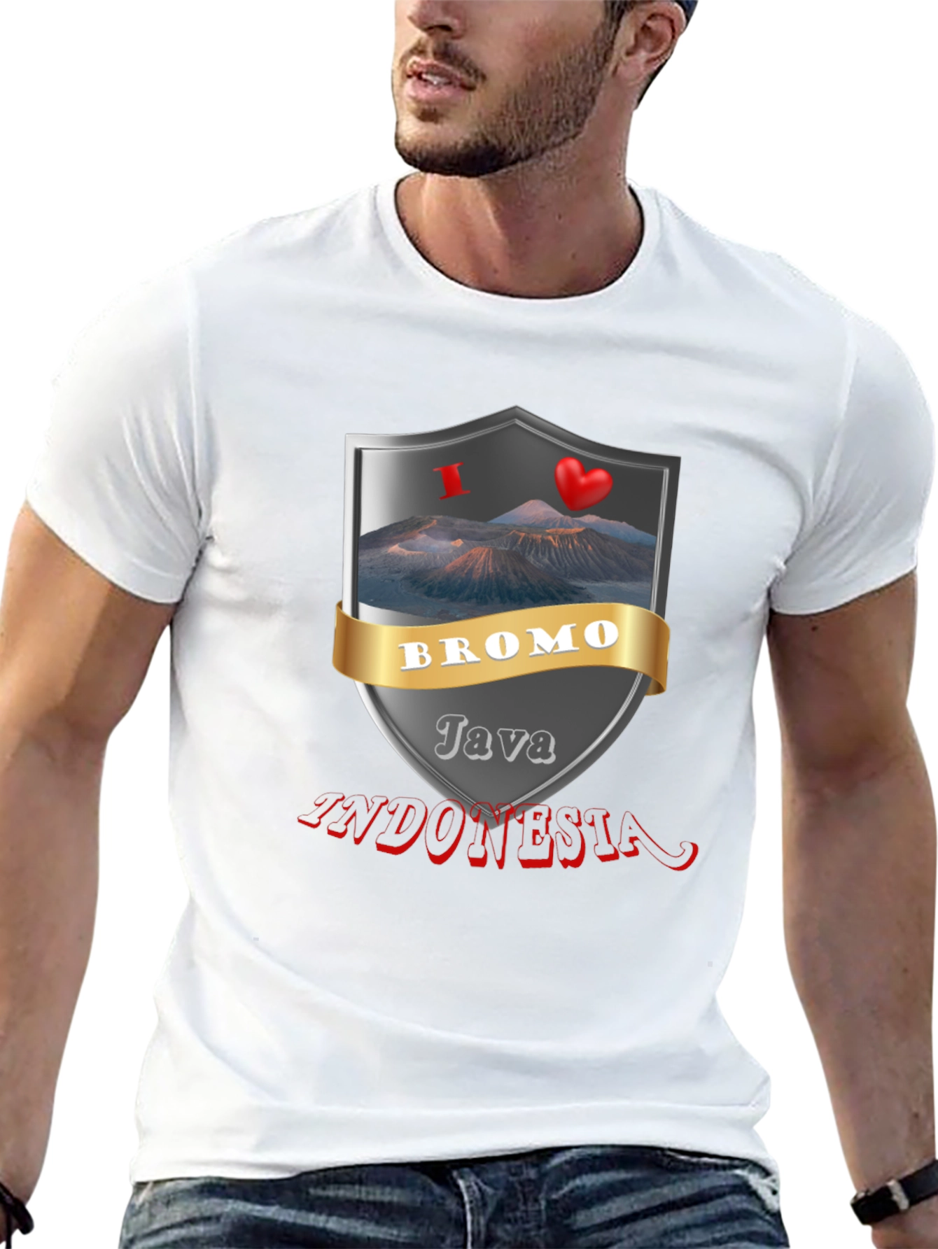 Bromo Java Indonesia Black Graphic T-Shirt