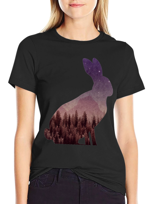 Nature Rabbit Graphic T-Shirt - Unique Forest Design