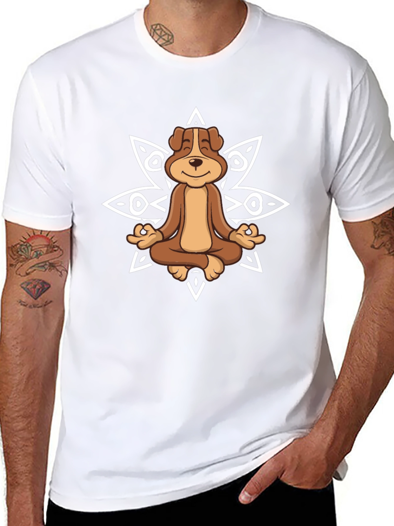 Meditating Dog Graphic Tee - Relaxed Fit