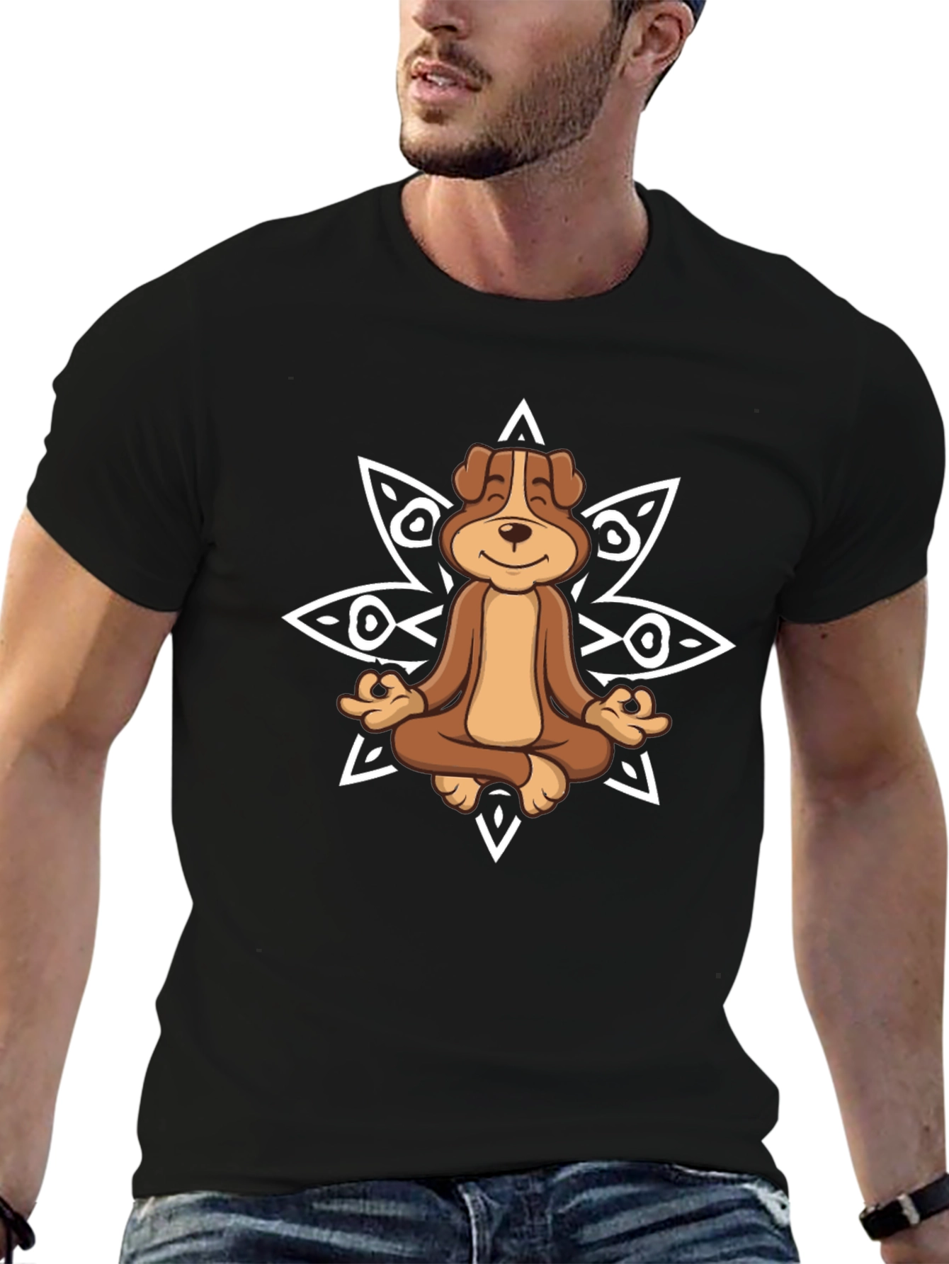 Meditating Dog Graphic Tee - Relaxed Fit