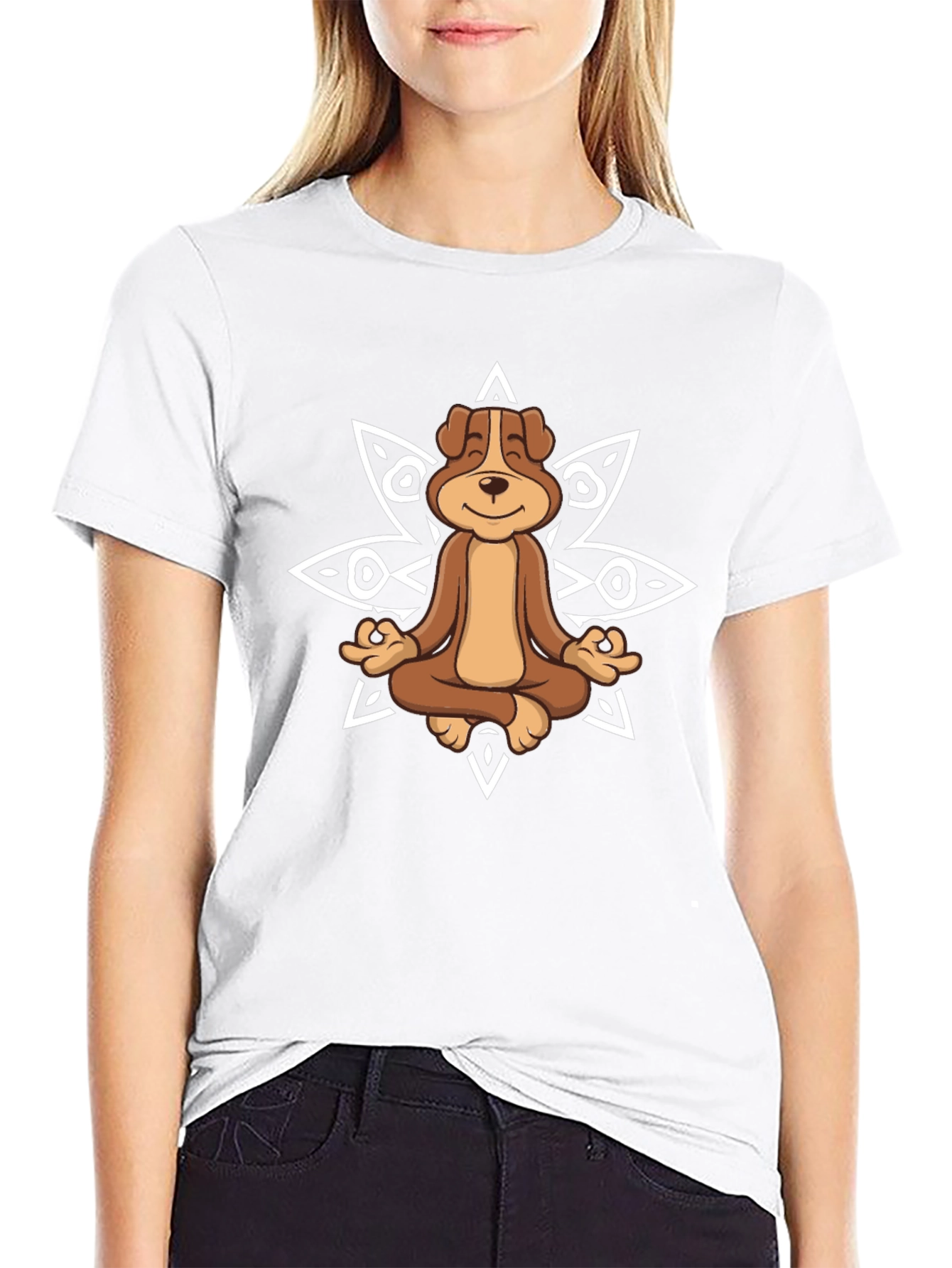 Meditating Dog Graphic Tee - Relaxed Fit