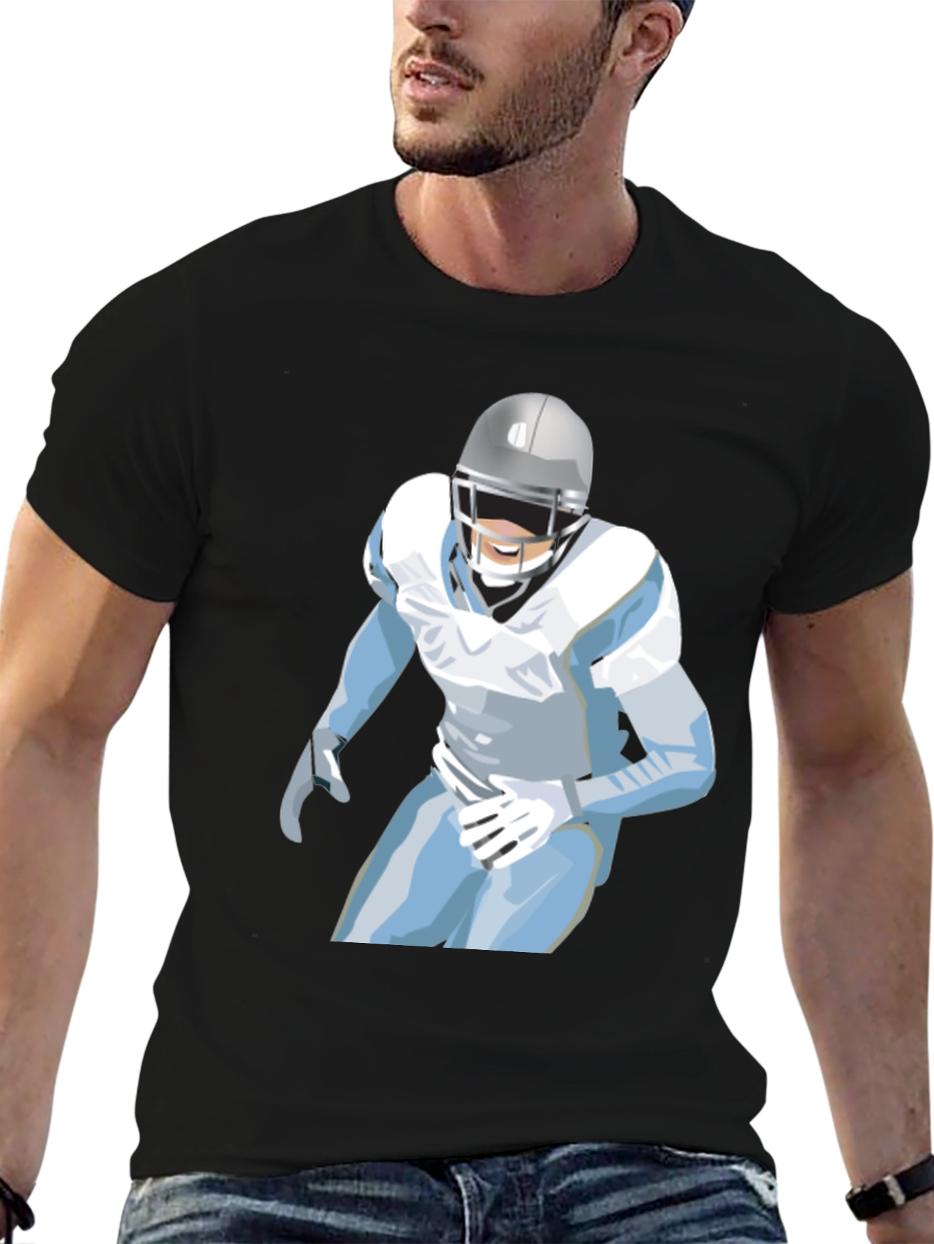 Football Player Graphic Tee - Casual Style