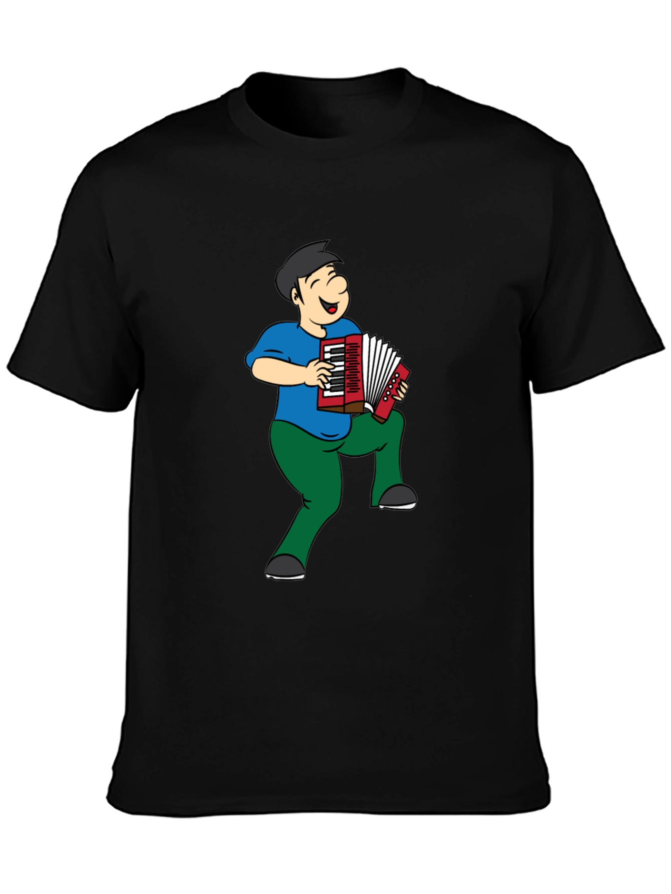 Accordion Man Graphic T-Shirt - Black