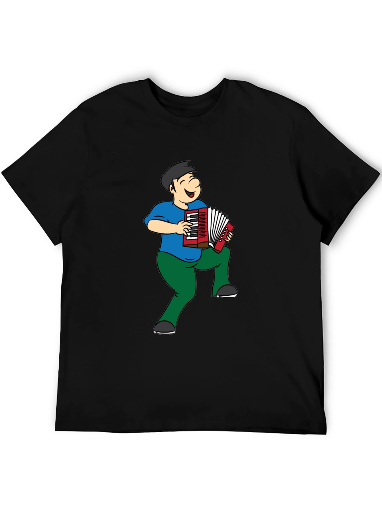 Accordion Man Graphic T-Shirt - Black