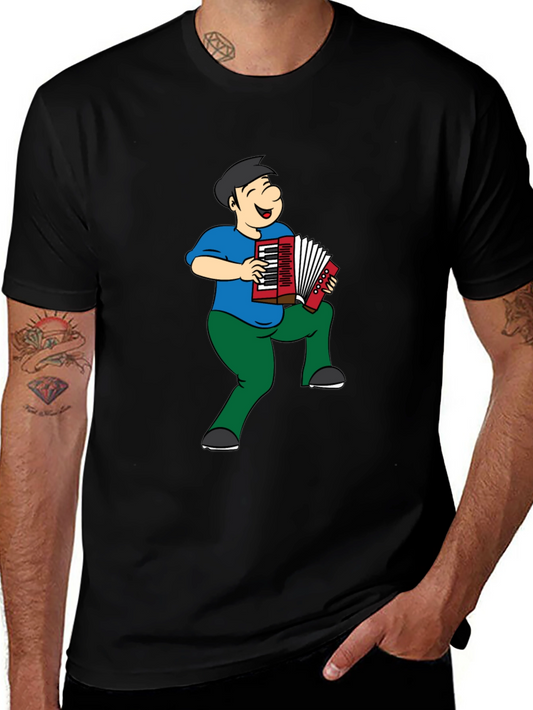 Accordion Man Graphic T-Shirt - Black