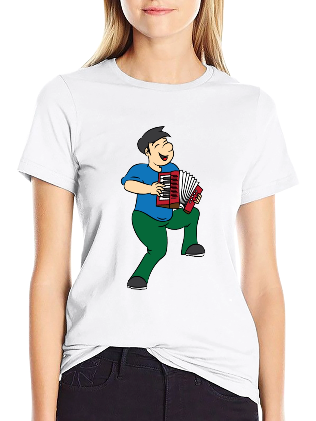 Accordion Man Graphic T-Shirt - Black