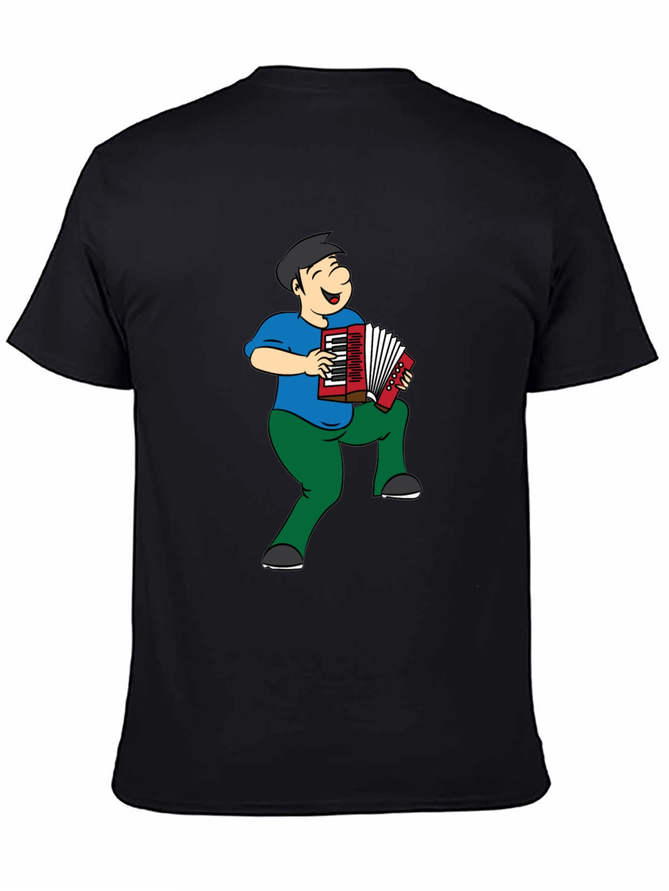 Accordion Man Graphic T-Shirt - Black