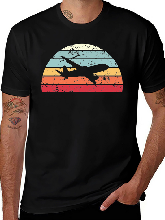 Vintage Sunset Airplane T-Shirt