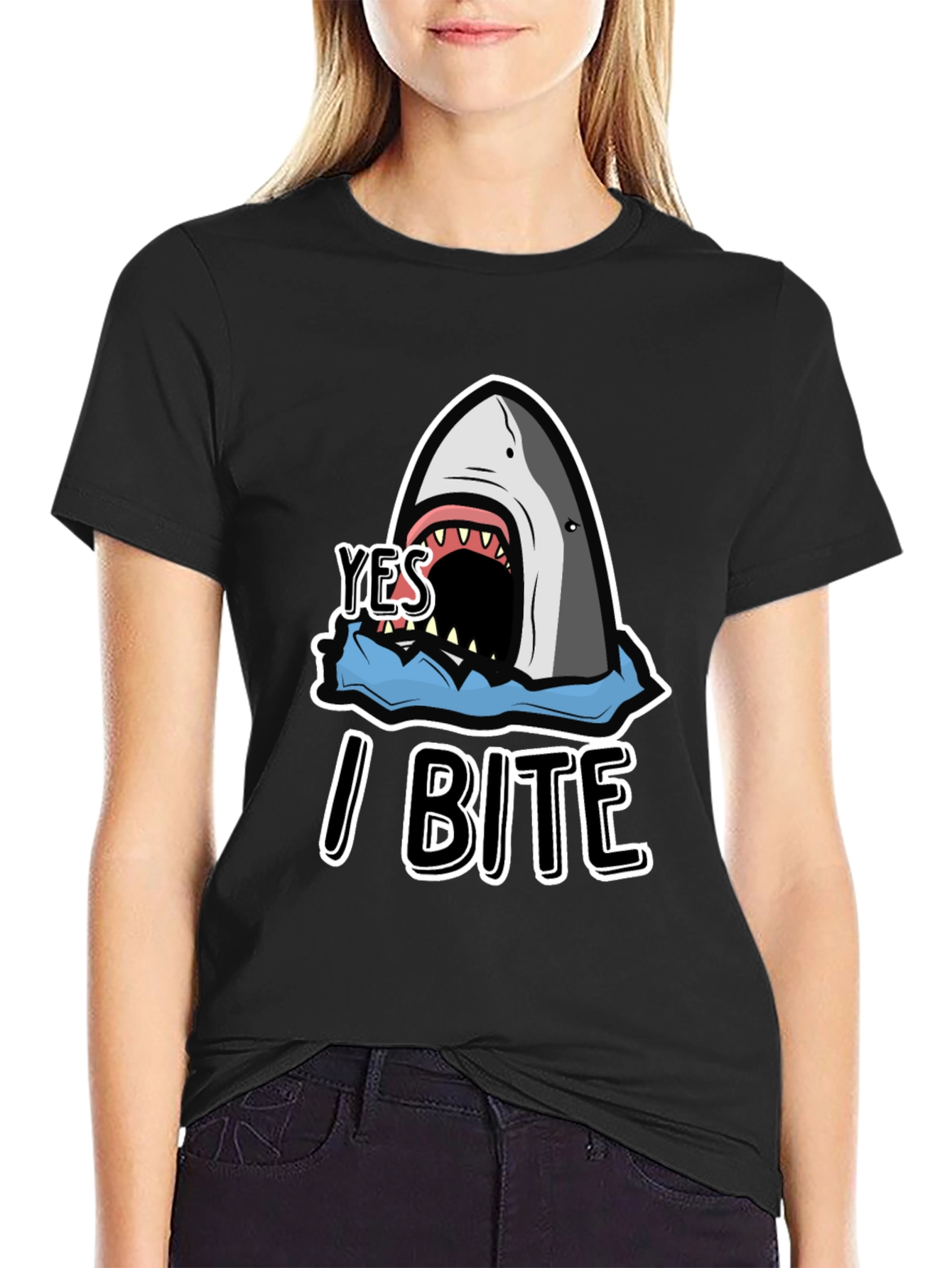 Yes I Bite T-Shirt - Shark Graphic Tee