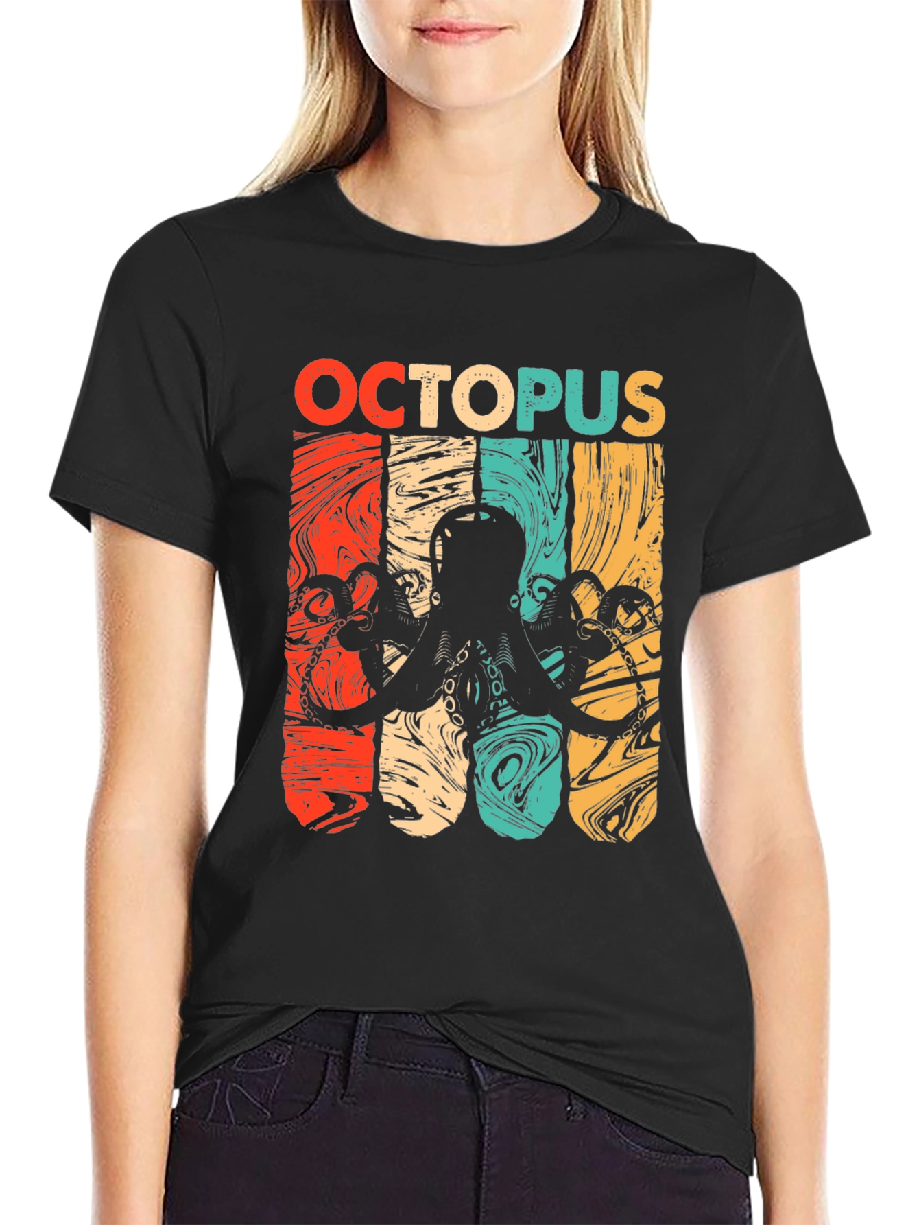 Retro Octopus Graphic T-Shirt - Cool Marine Life Tee