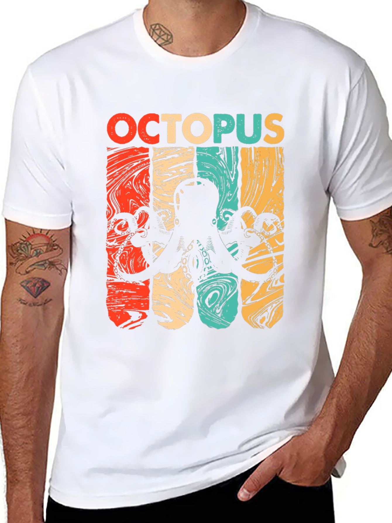Retro Octopus Graphic T-Shirt - Cool Marine Life Tee