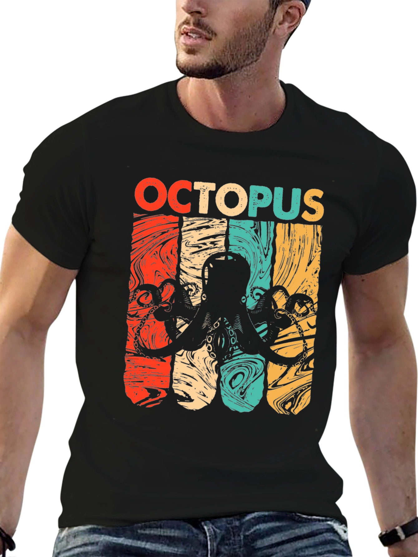 Retro Octopus Graphic T-Shirt - Cool Marine Life Tee