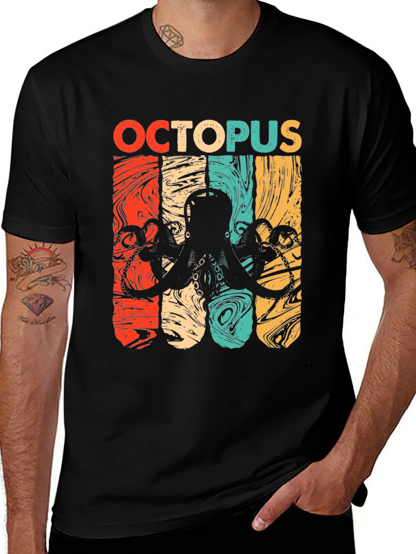 Retro Octopus Graphic T-Shirt - Cool Marine Life Tee
