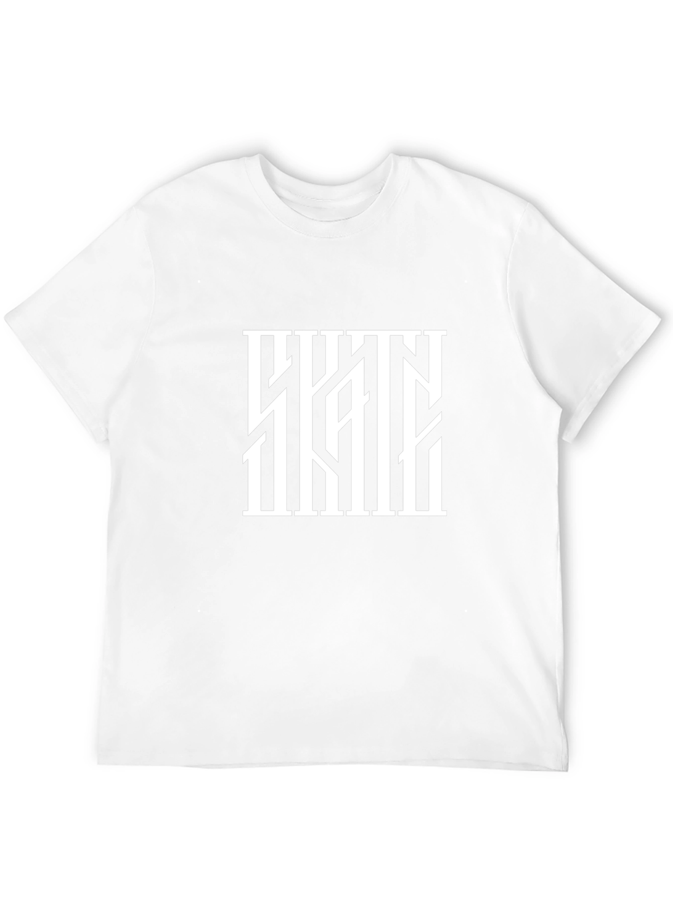 Abstract White Bars Graphic Black T-Shirt