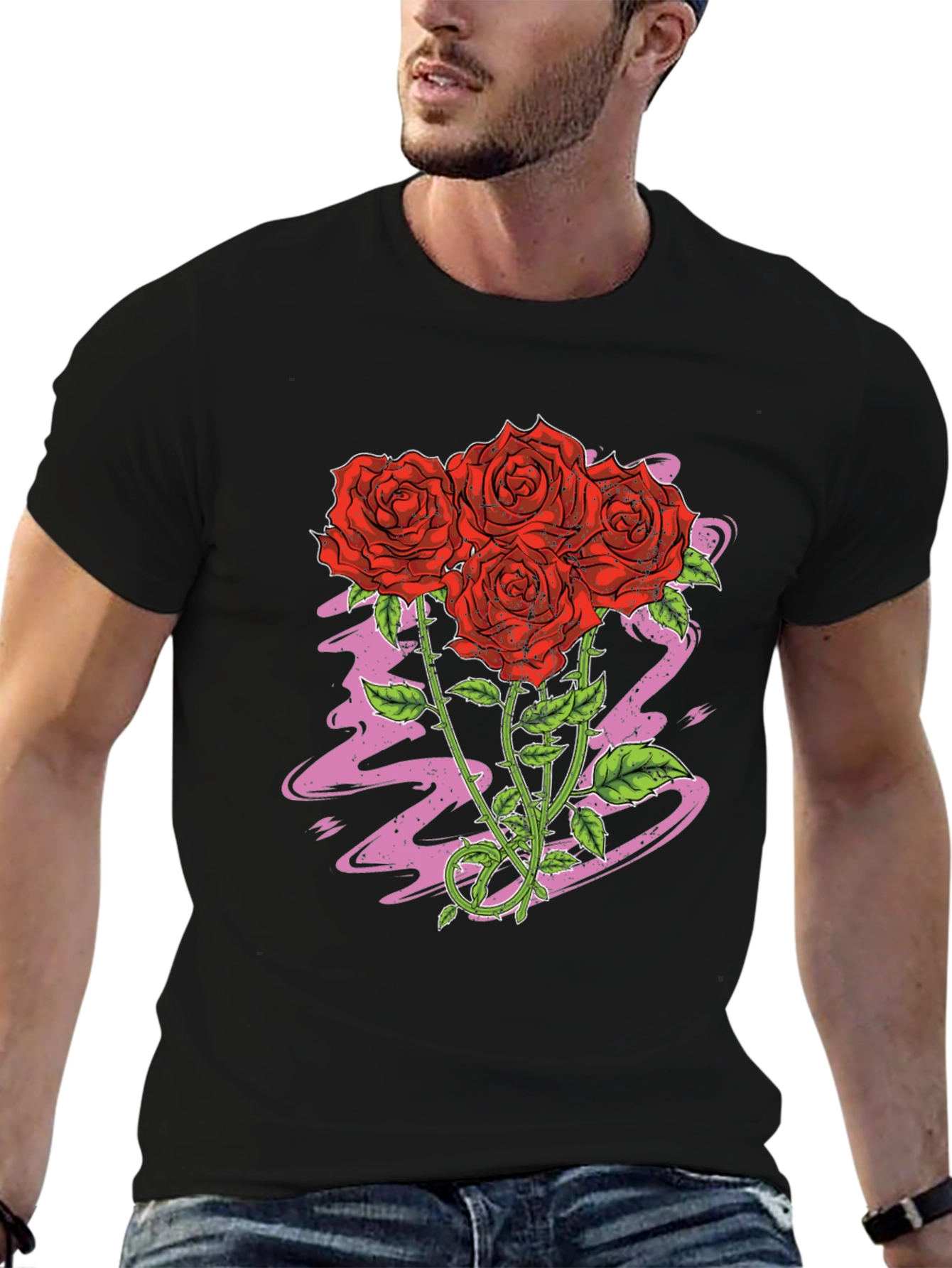 Rose Graphic Tee - Classic Black