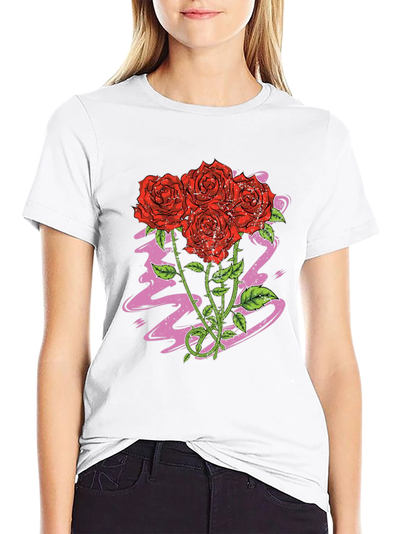 Rose Graphic Tee - Classic Black