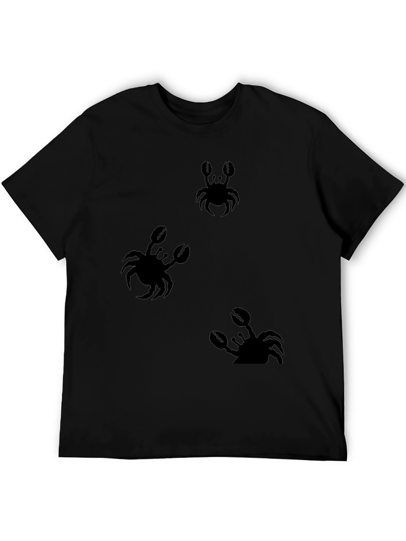 Crab Print Black T-Shirt