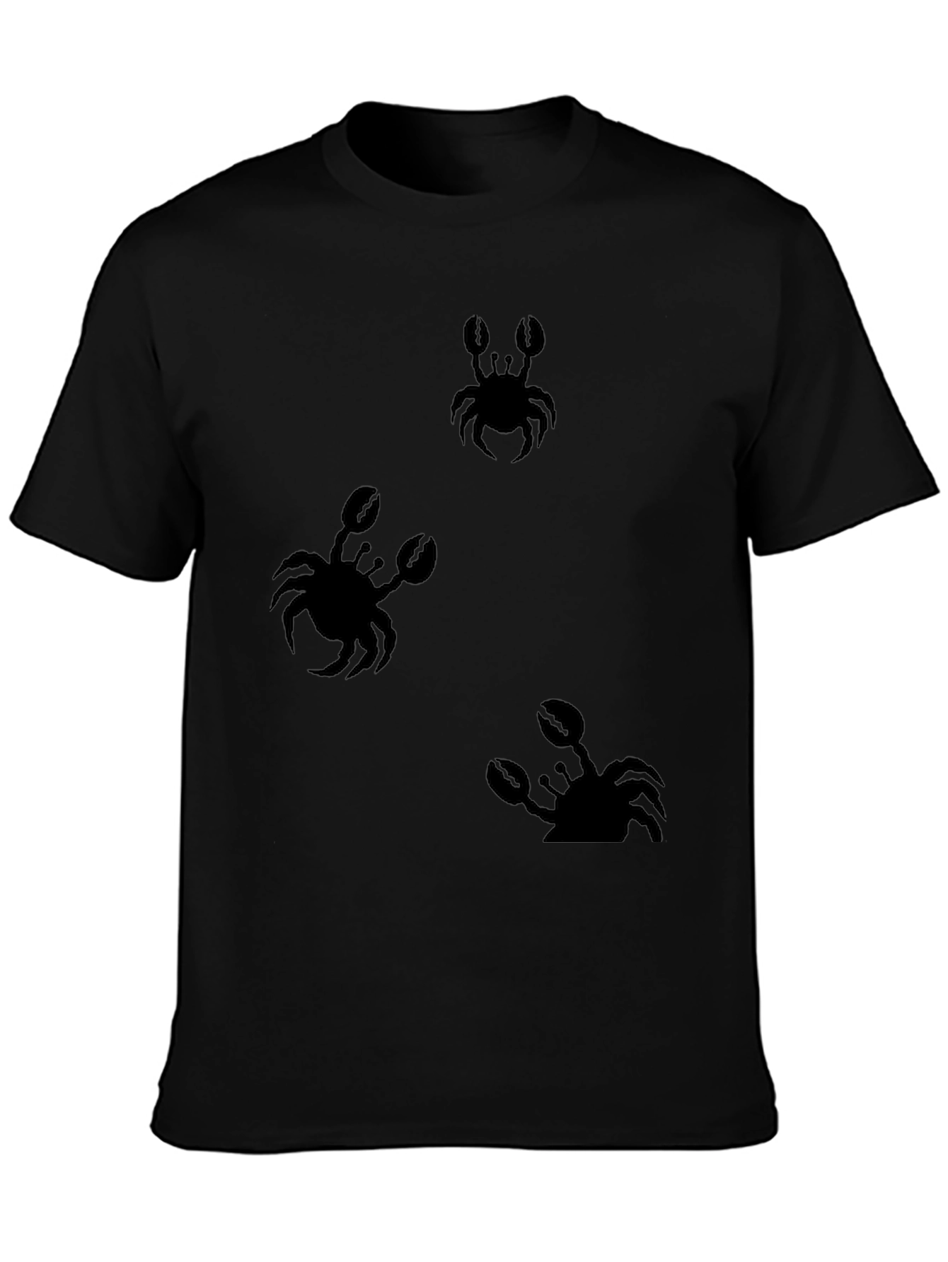 Crab Print Black T-Shirt
