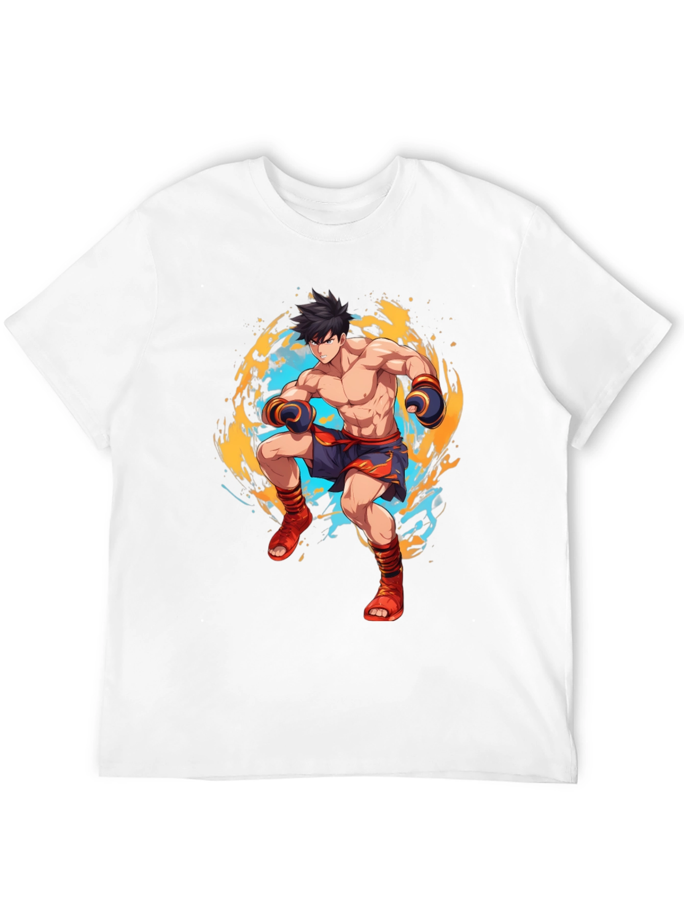Anime Fighter Graphic Black T-Shirt
