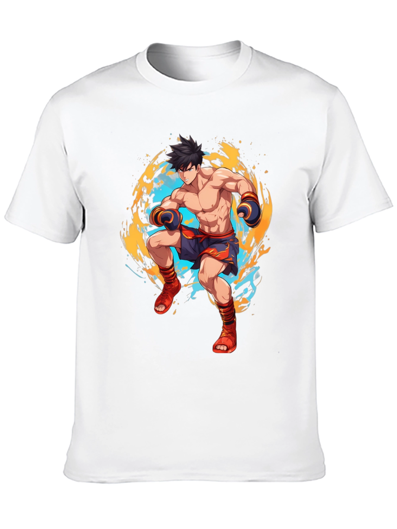 Anime Fighter Graphic Black T-Shirt