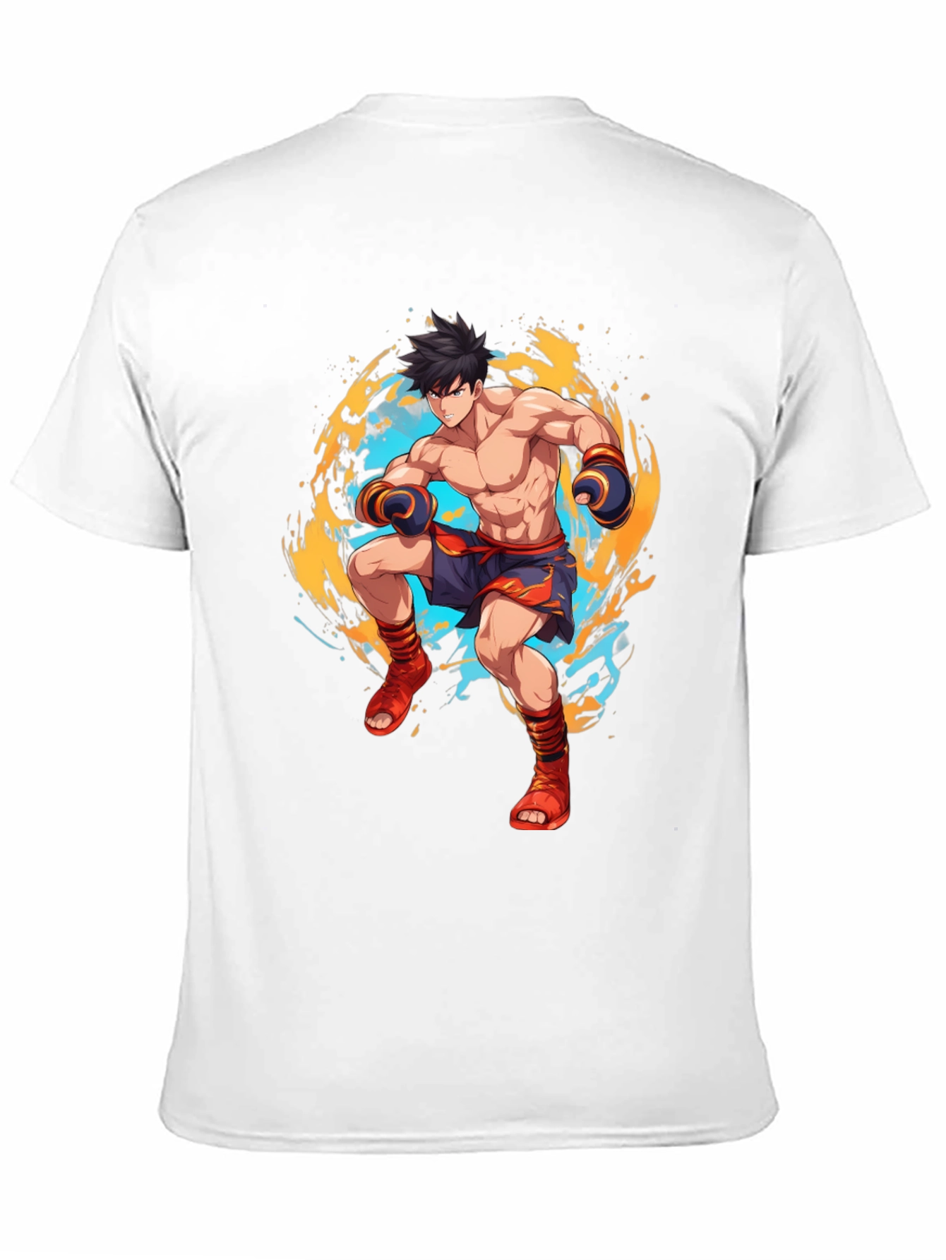 Anime Fighter Graphic Black T-Shirt