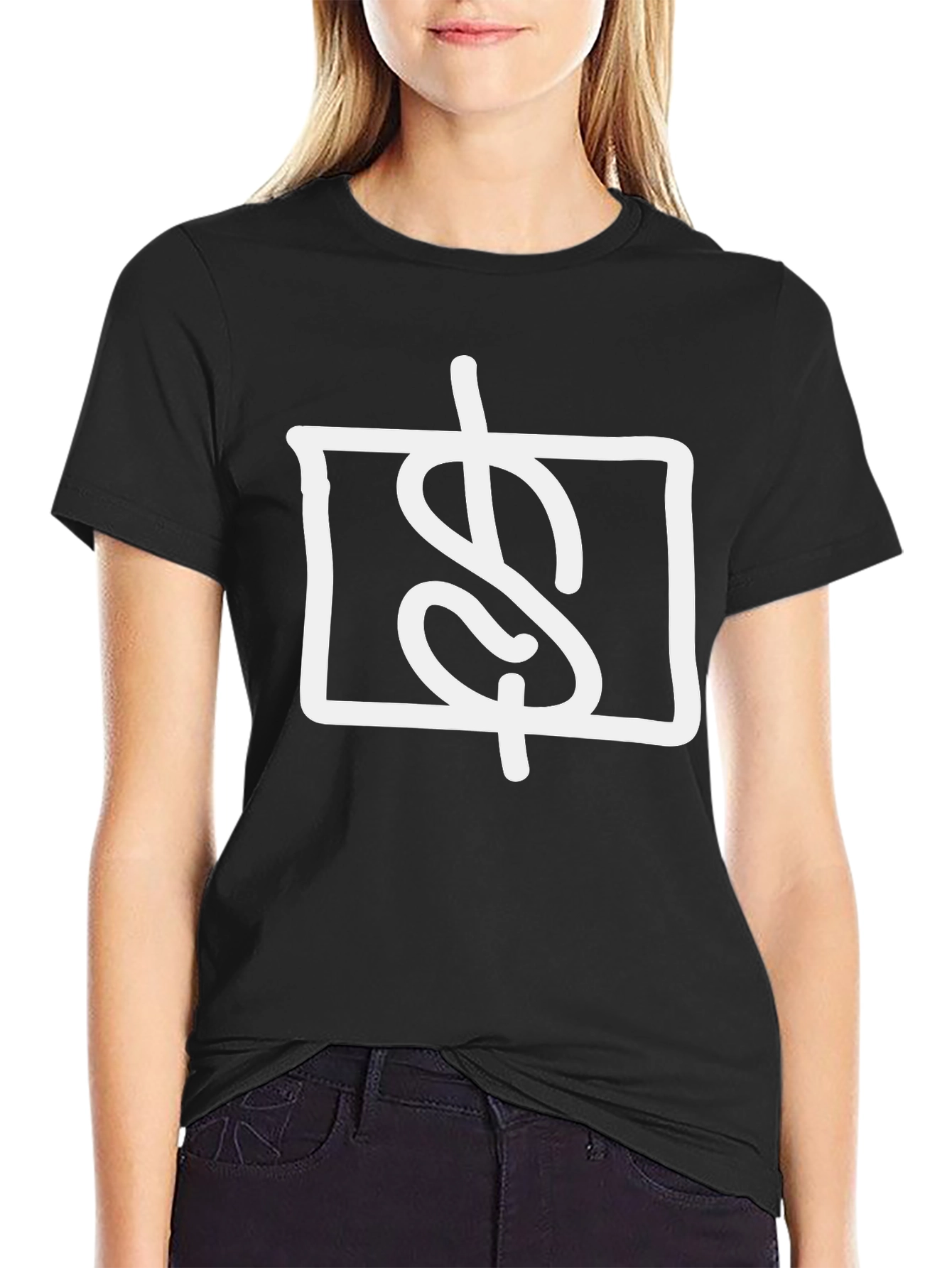 Modern Graphic Tee - Dollar Sign in Square