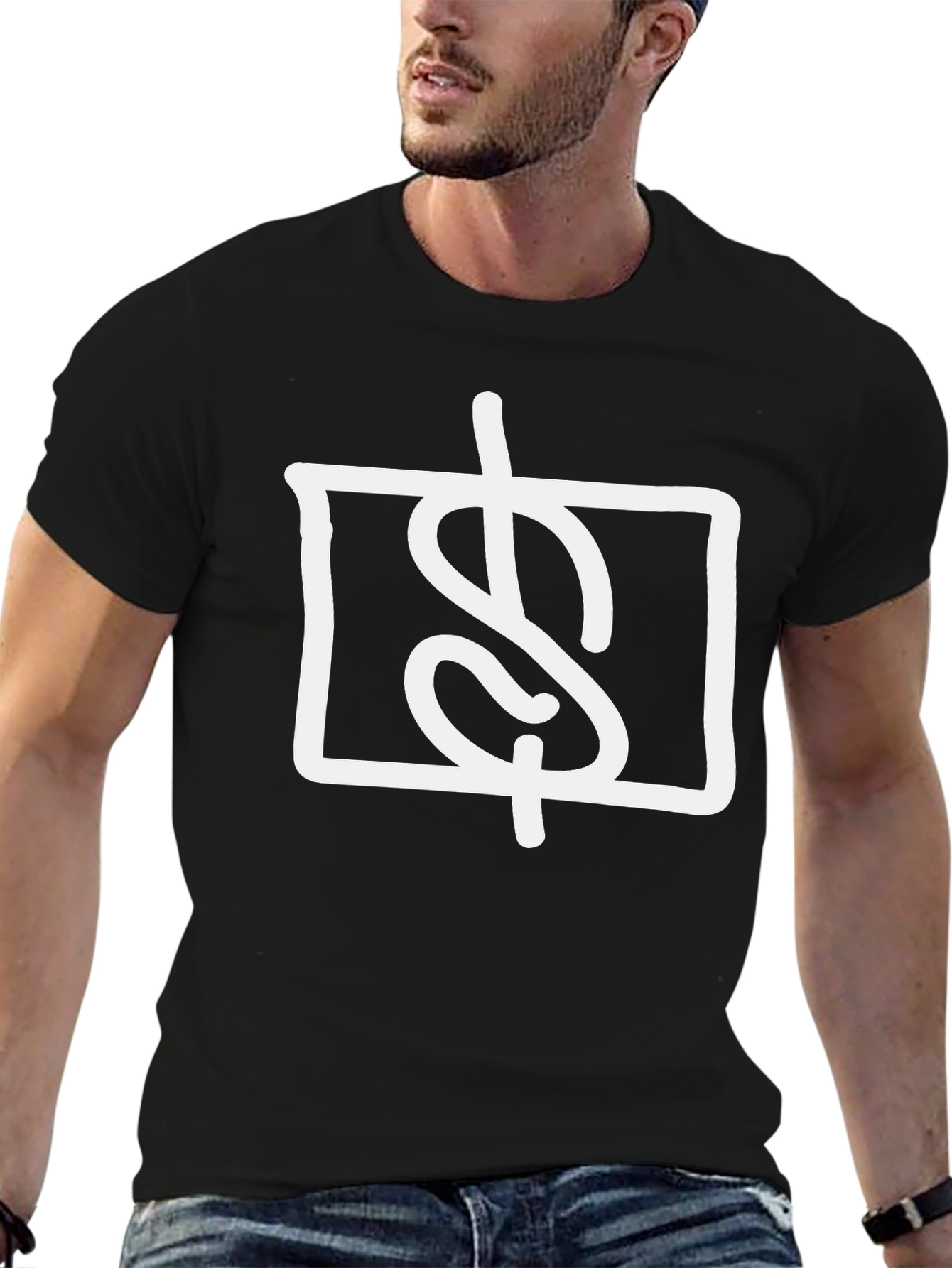 Modern Graphic Tee - Dollar Sign in Square