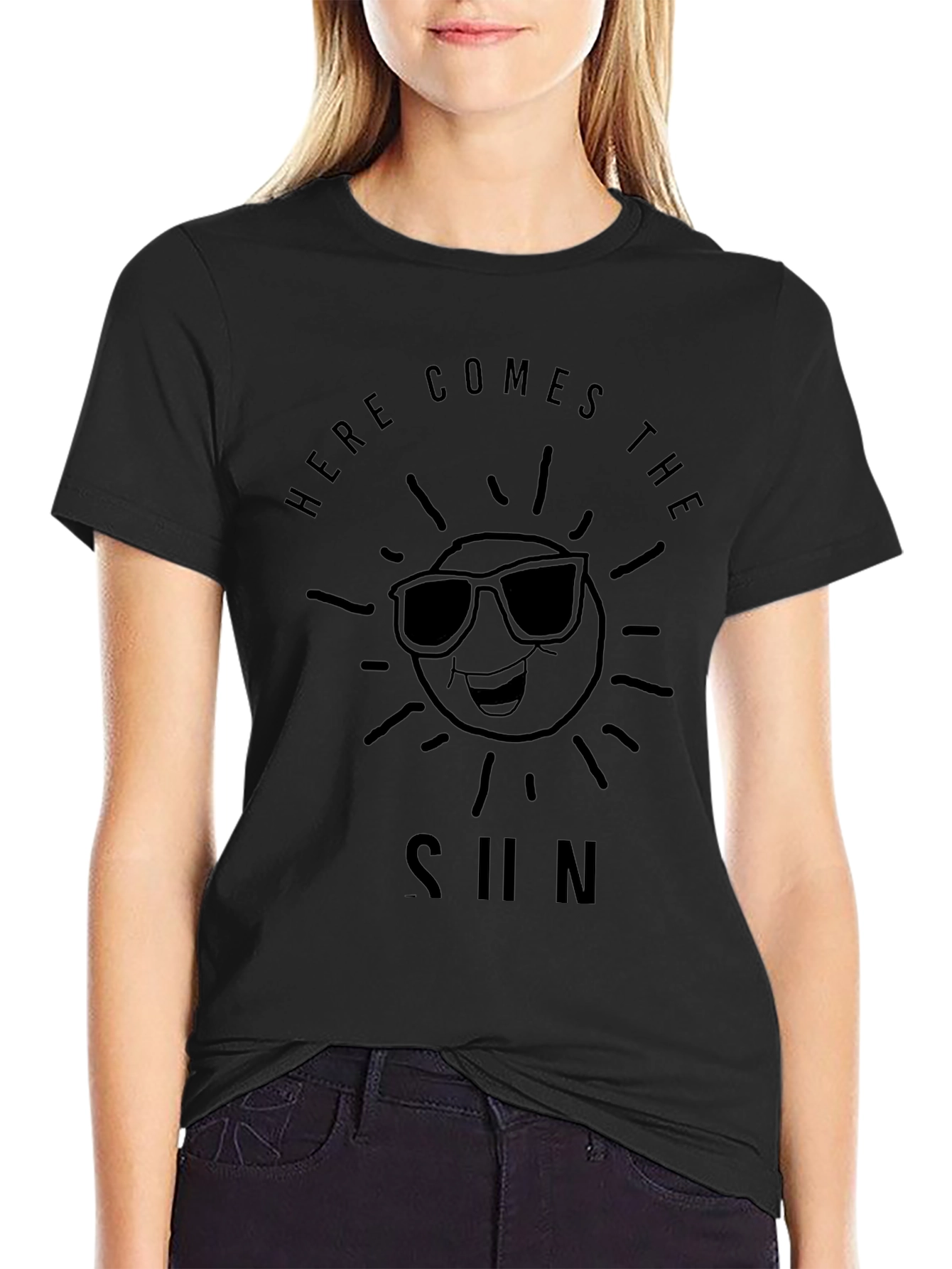 Here Comes The Sun Graphic Tee - Black