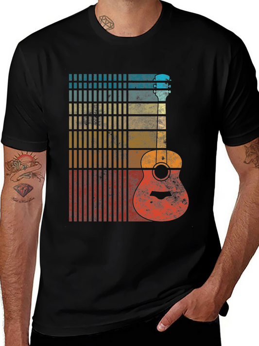 Vintage Guitar T-Shirt - Retro Music Lover Tee