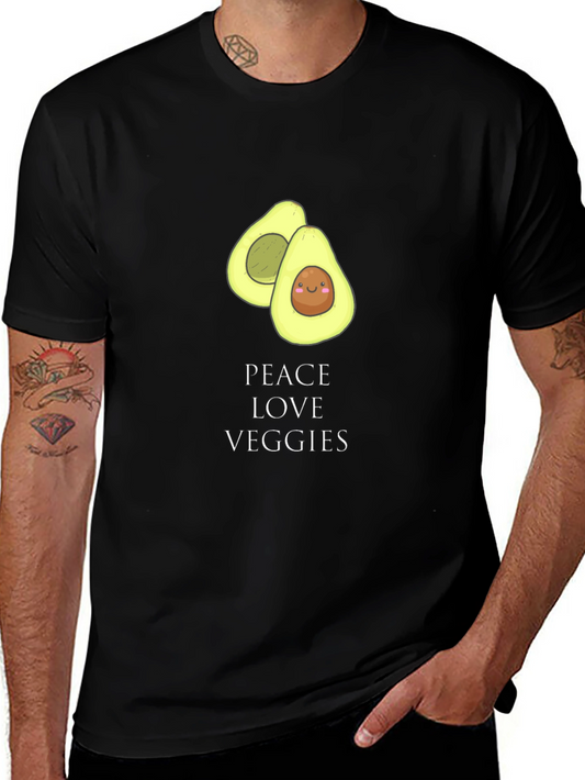 Peace Love Veggies Avocado T-Shirt