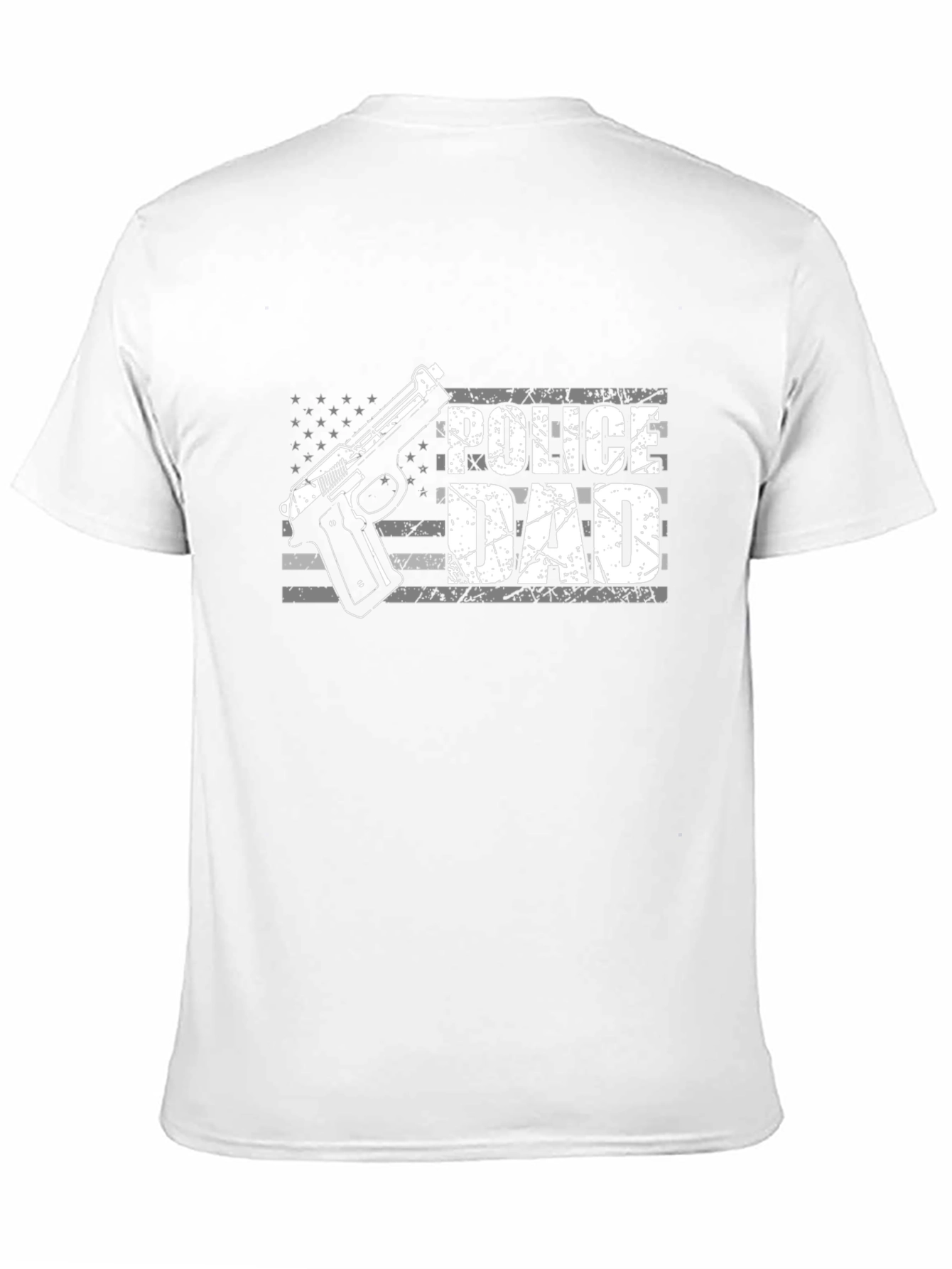 Police Dad T-Shirt - USA Flag Gun Graphic Tee
