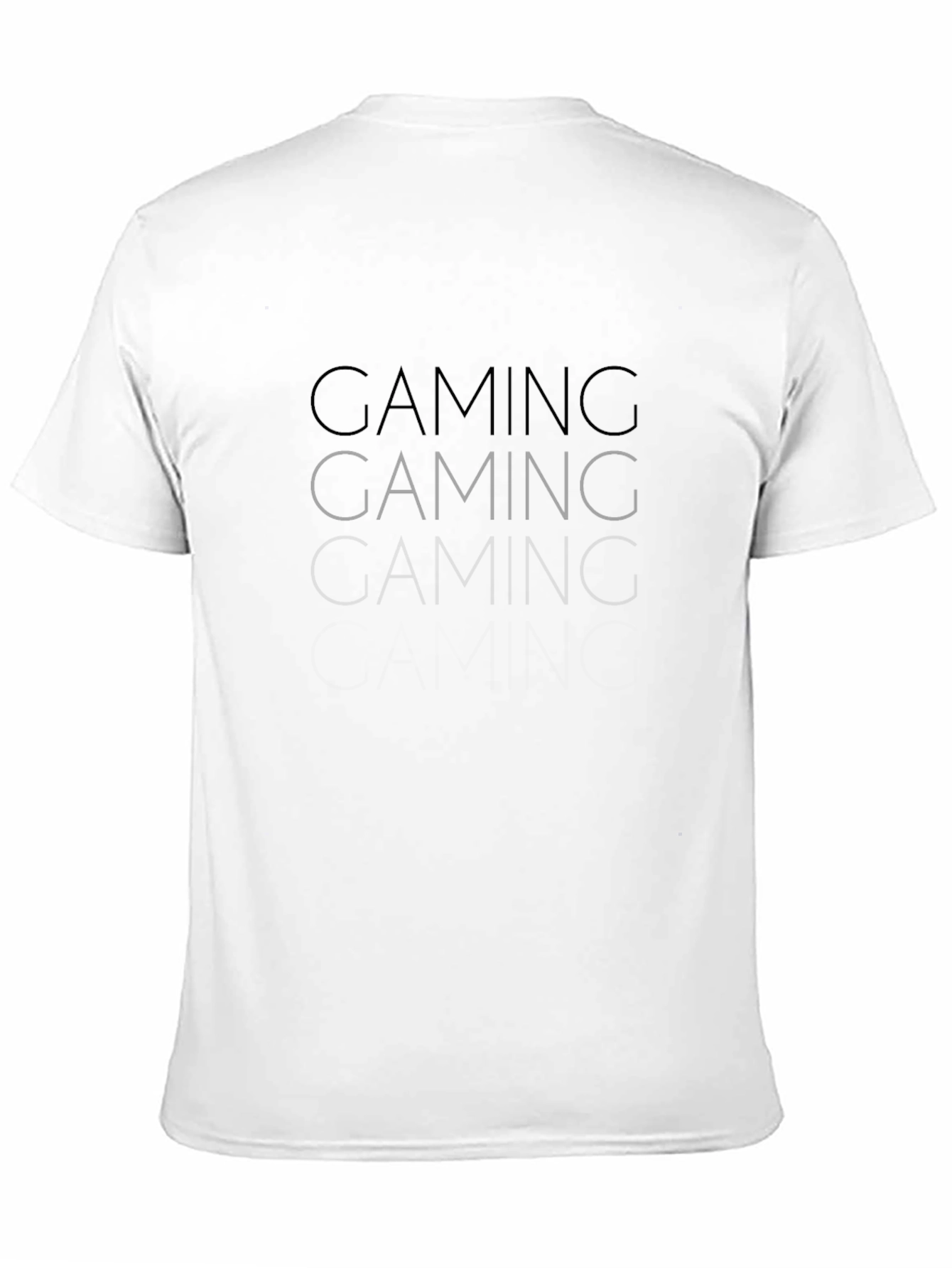 Gaming Repeated Text T-Shirt - Black
