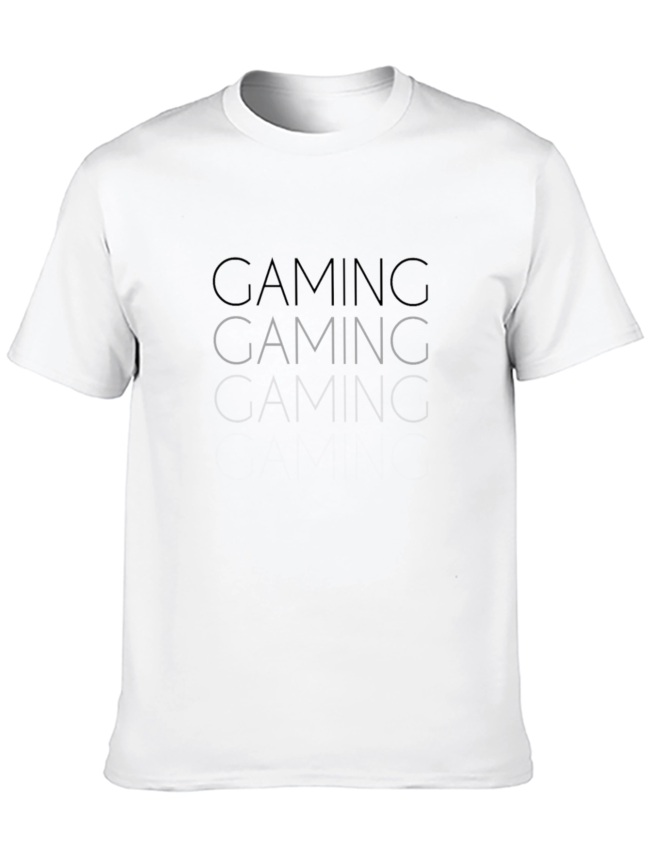 Gaming Repeated Text T-Shirt - Black