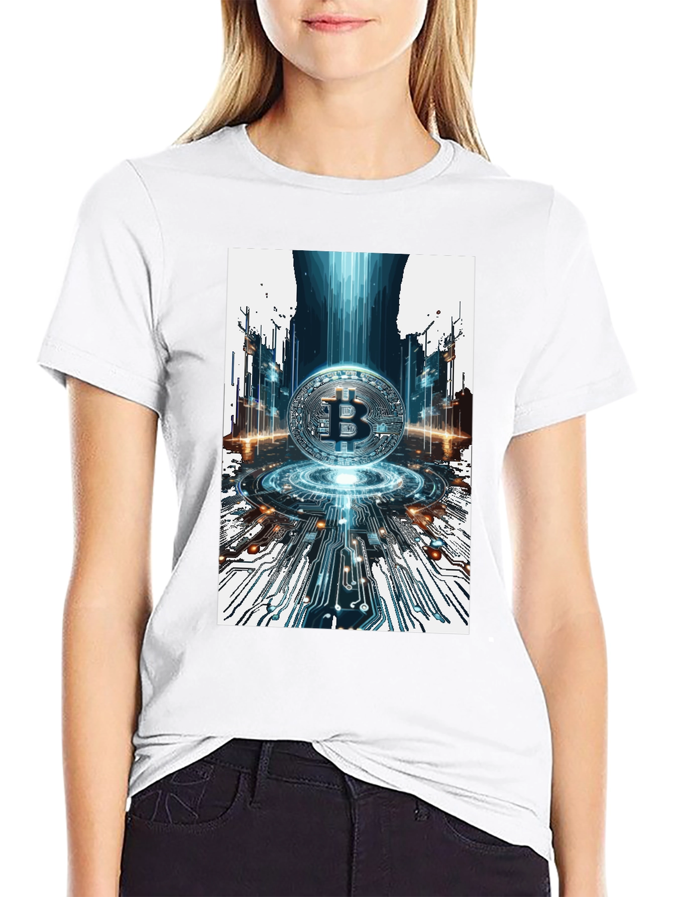 Bitcoin Circuit Board Black T-Shirt