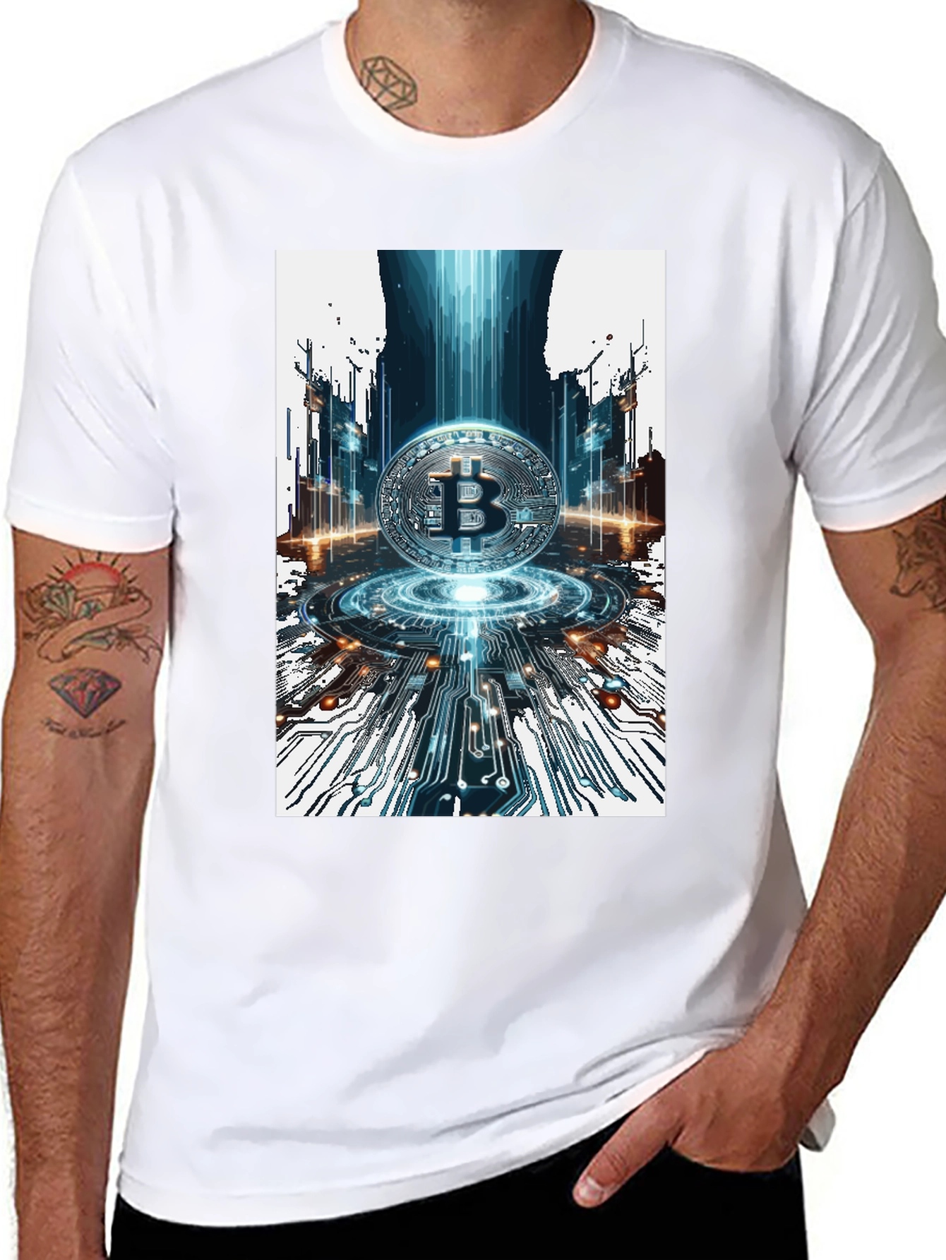 Bitcoin Circuit Board Black T-Shirt