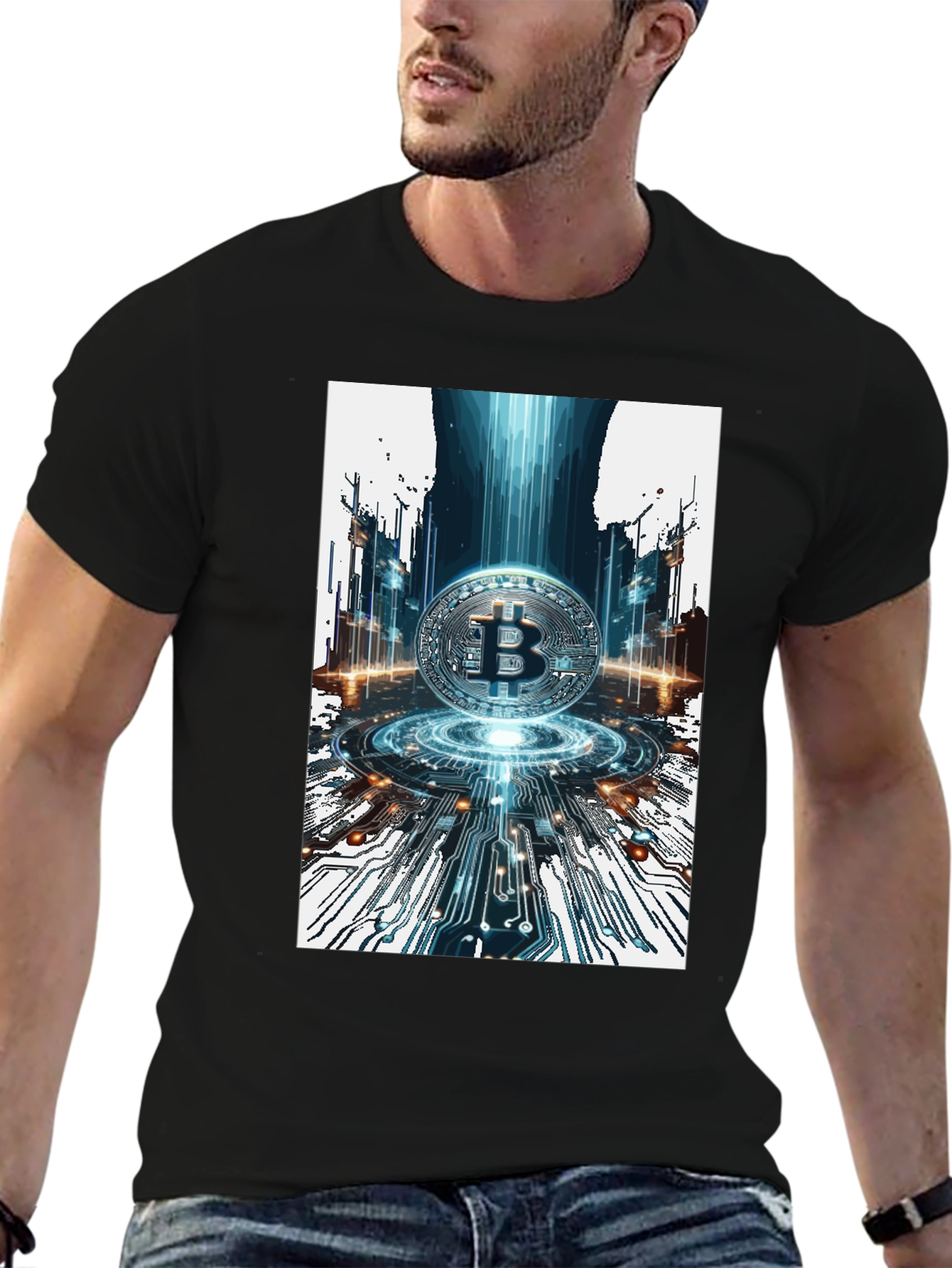 Bitcoin Circuit Board Black T-Shirt