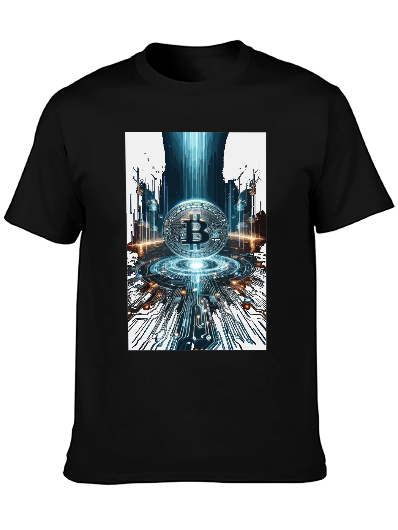 Bitcoin Circuit Board Black T-Shirt