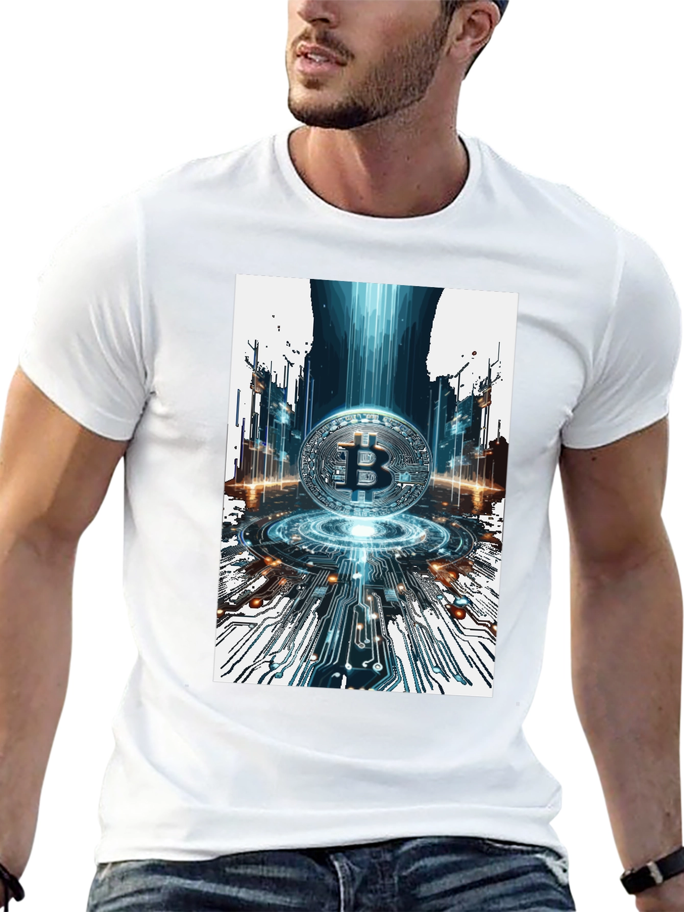 Bitcoin Circuit Board Black T-Shirt