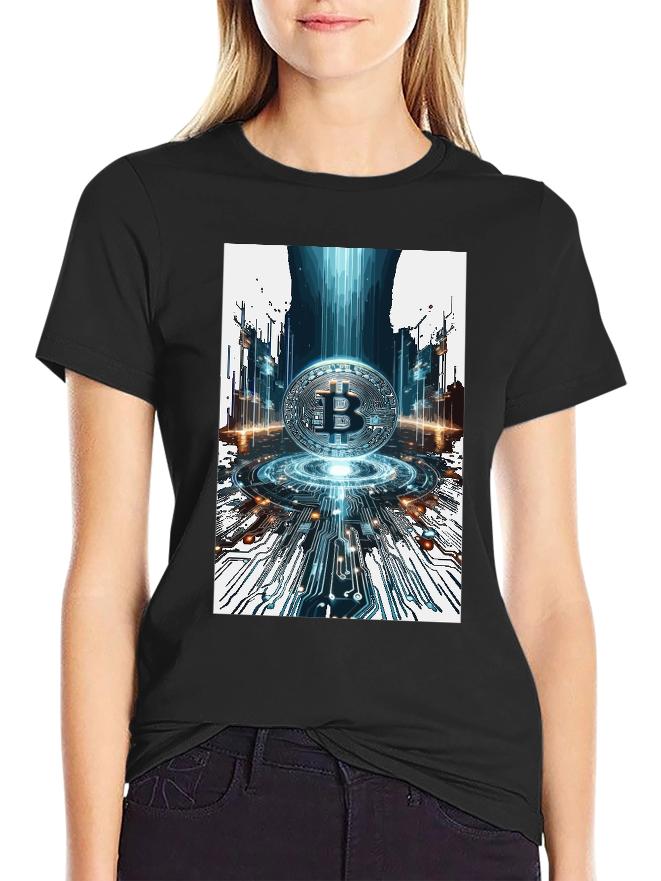 Bitcoin Circuit Board Black T-Shirt