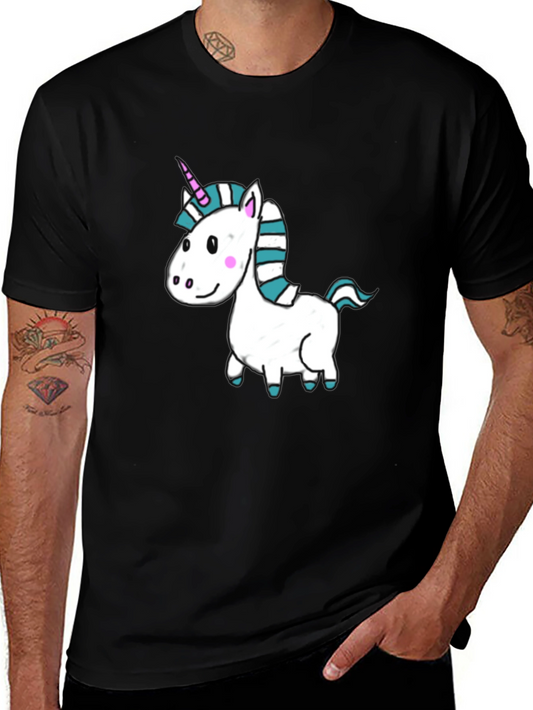 Unicorn Graphic Tee - Black Cotton T-Shirt