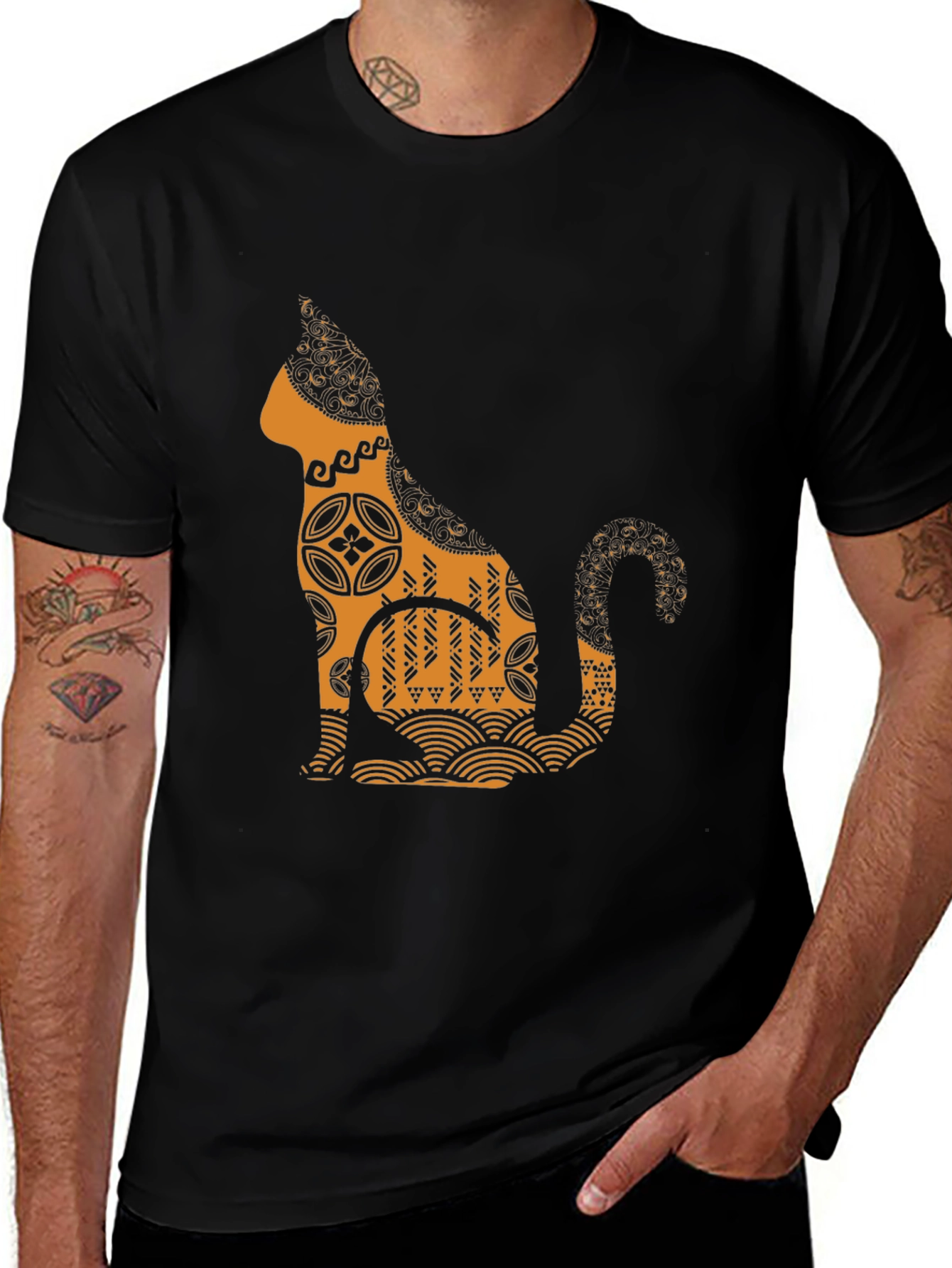 Cool Cat Graphic Tee - Black