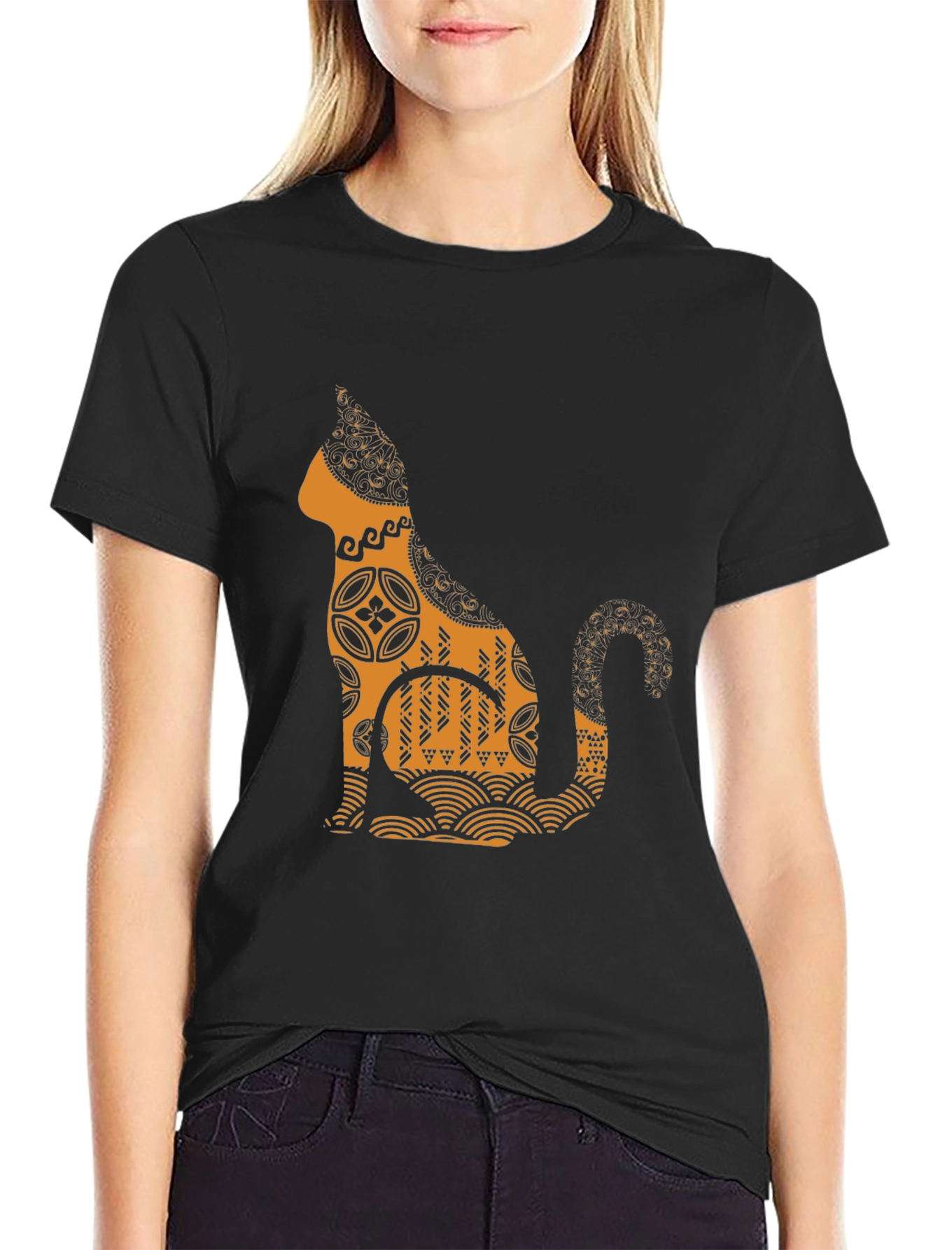 Cool Cat Graphic Tee - Black