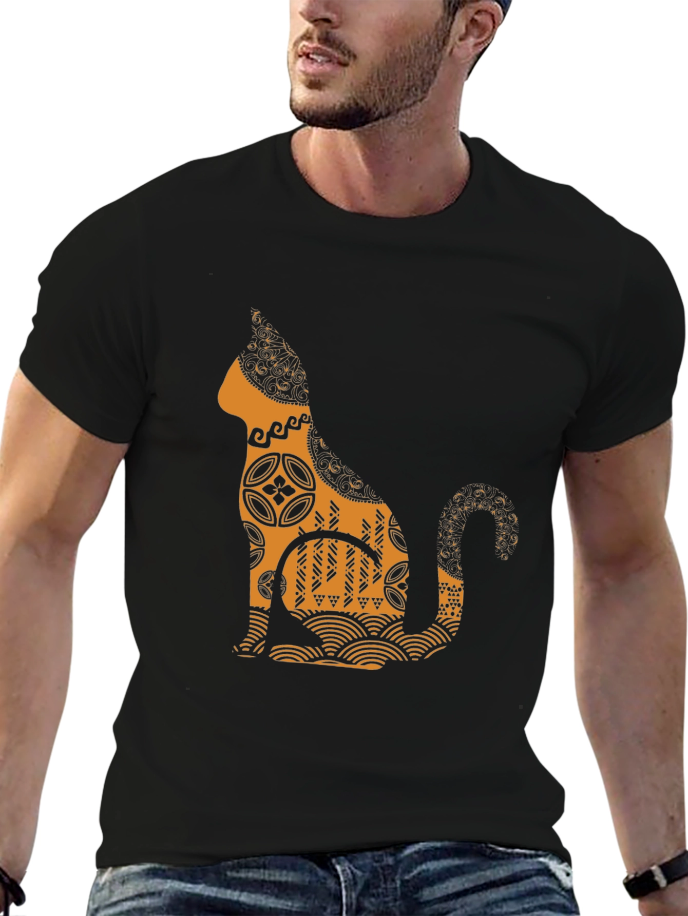 Cool Cat Graphic Tee - Black