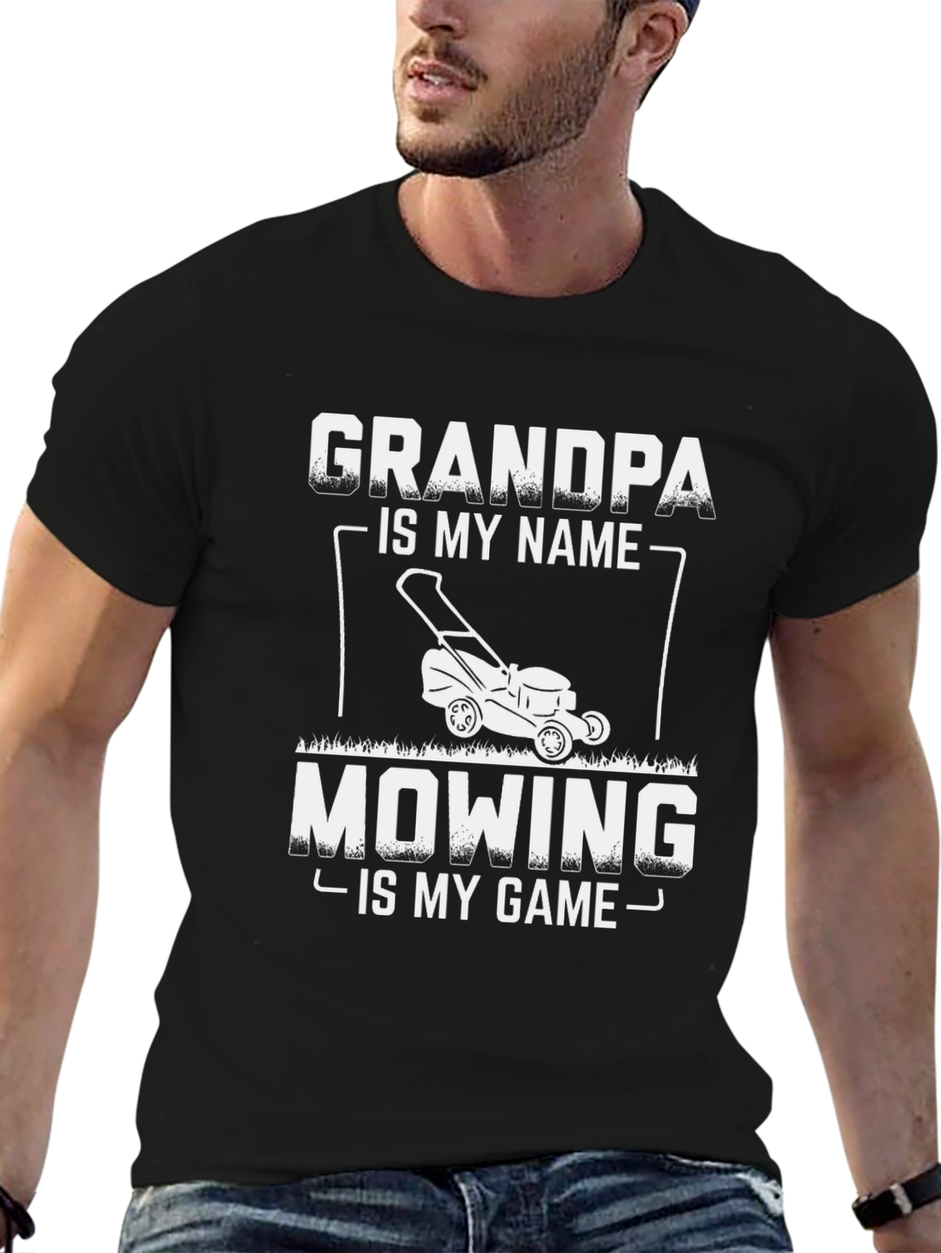 Grandpa Mowing Game T-Shirt - Lawn Care Humor