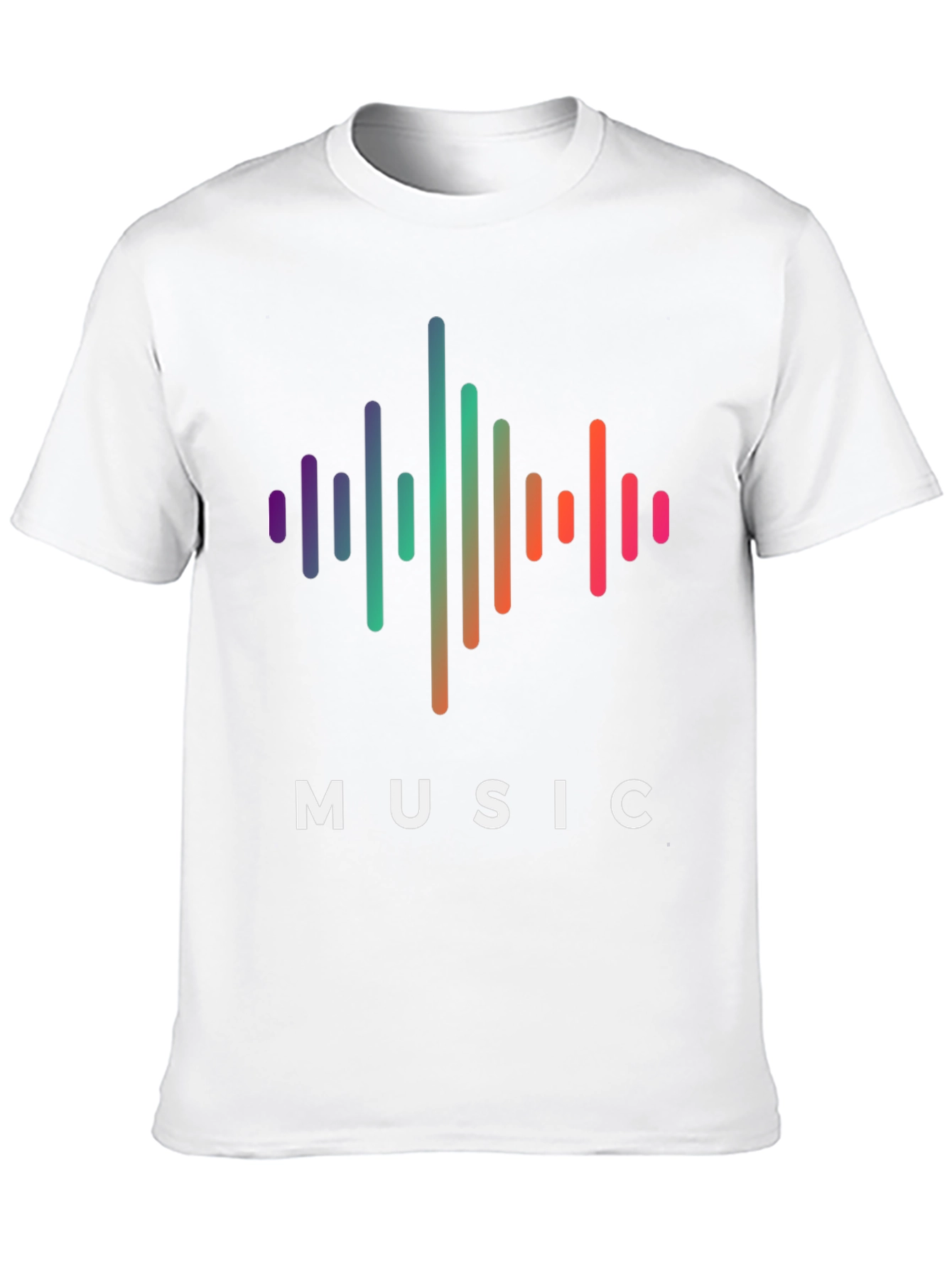 Music Wave Graphic Tee - Black Cotton T-Shirt